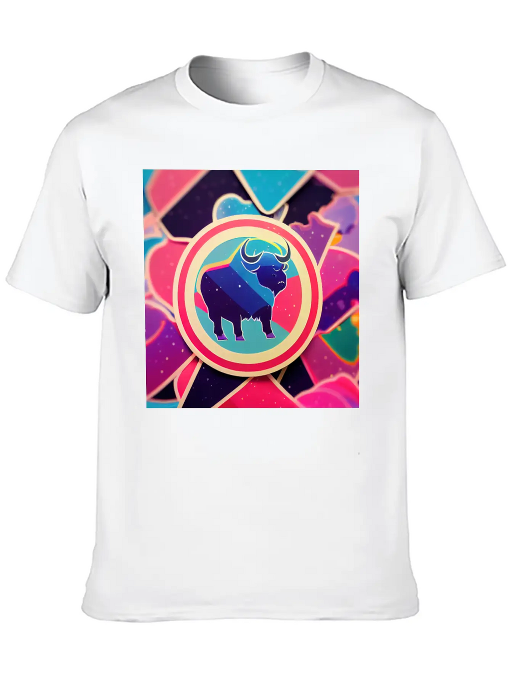 Buffalo Colorful In The Style Of Steven Universe Essential Cotton Tee For Daily Outfits – Unisex Style