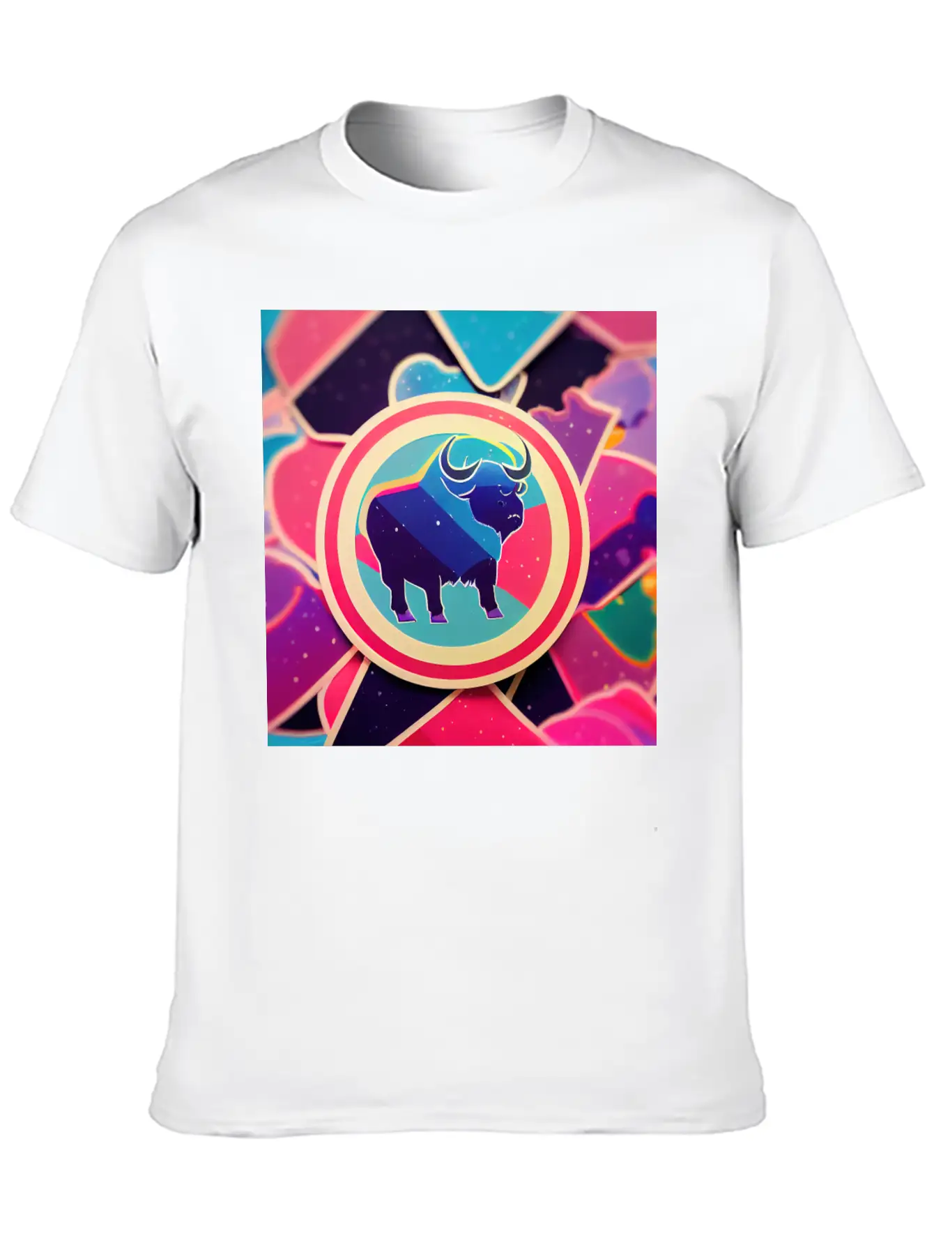 Buffalo Colorful In The Style Of Steven Universe Essential Cotton Tee For Daily Outfits – Unisex Style