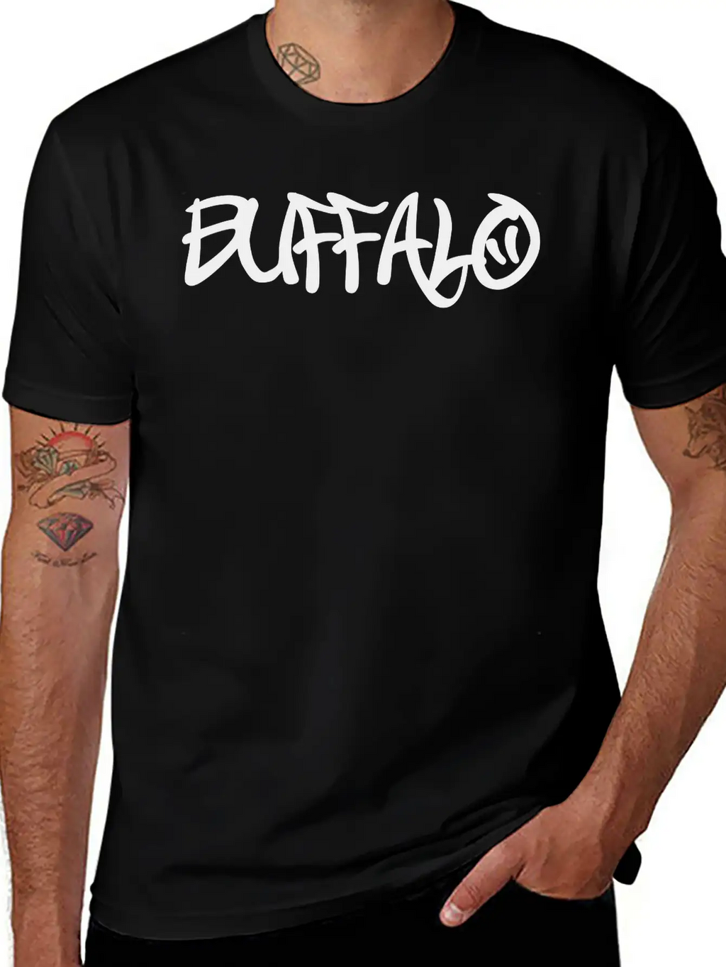 Buffalo Graffiti Unisex Casual T-Shirt – Clean Design For Daily Comfort
