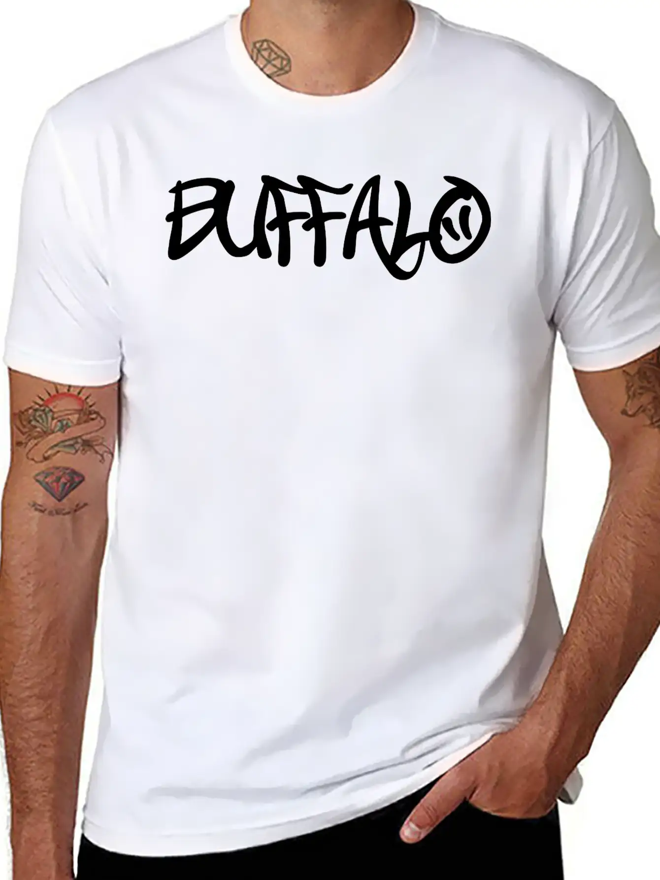 Buffalo Graffiti Unisex Casual T-Shirt – Clean Design For Daily Comfort