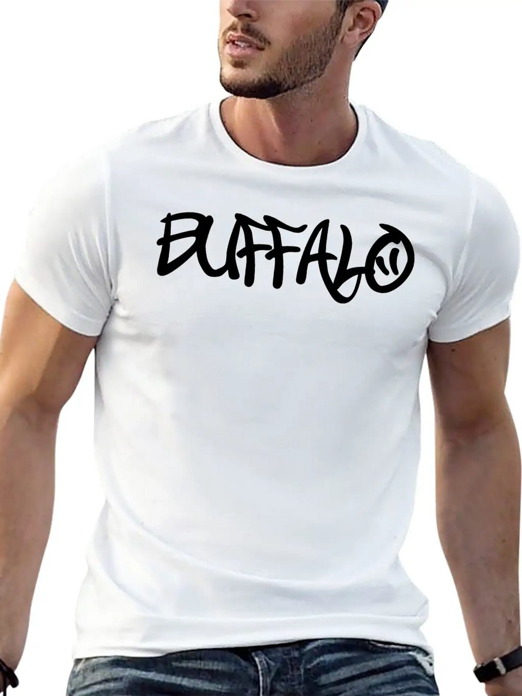 Buffalo Graffiti Unisex Casual T-Shirt – Clean Design For Daily Comfort