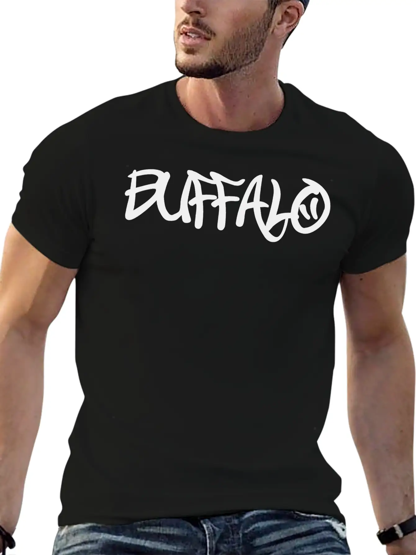 Buffalo Graffiti Unisex Casual T-Shirt – Clean Design For Daily Comfort