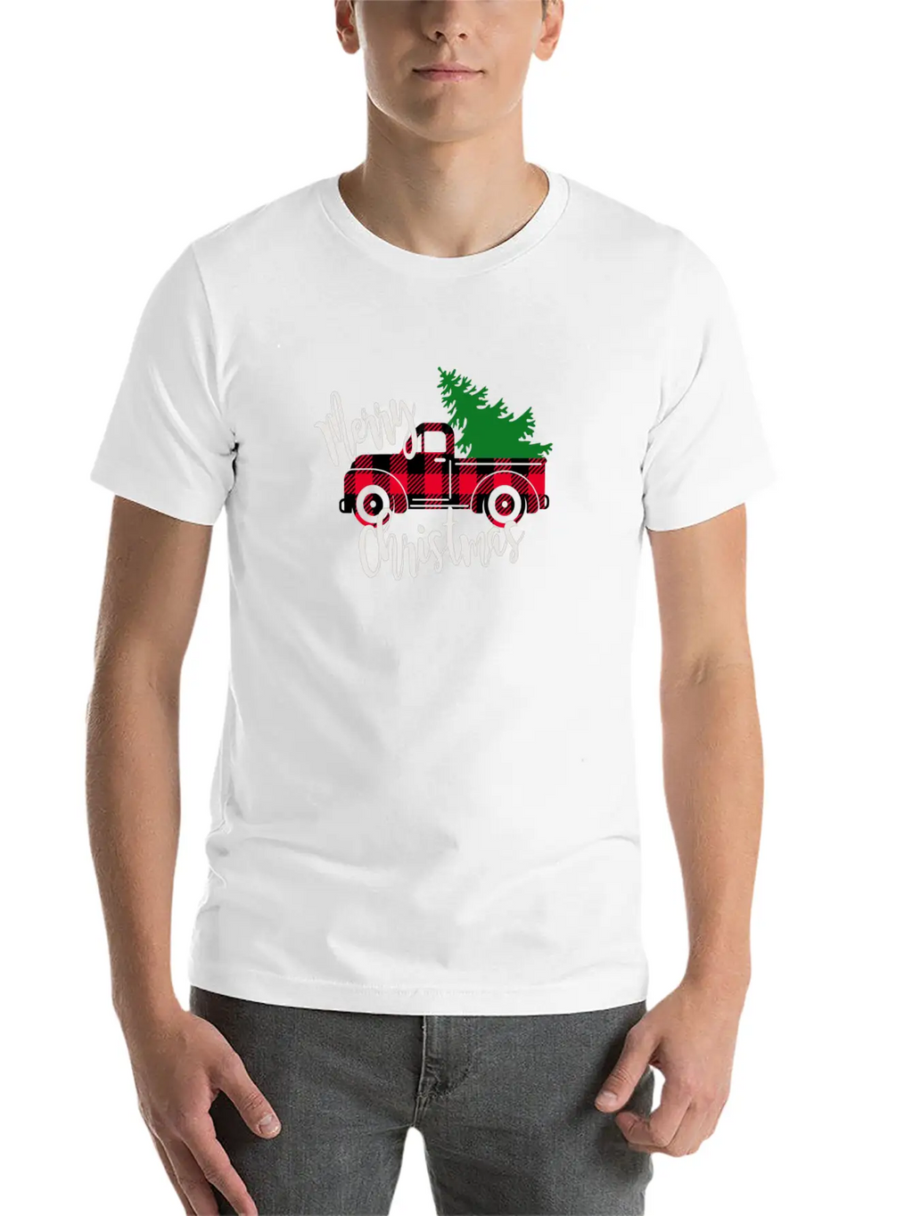 Buffalo Plaid Red Truck Christmas Tree Vintage Classic Fit Graphic Tee For Daily Comfort – Unisex Cotton Shirt