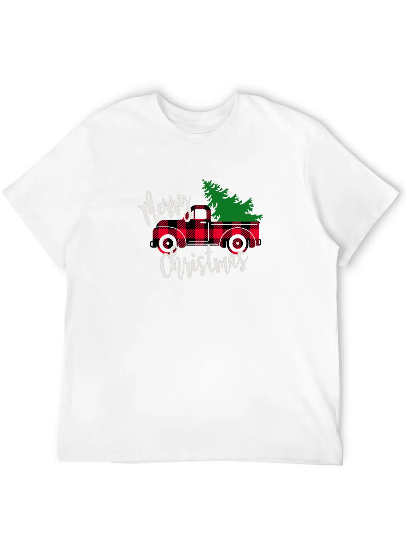 Buffalo Plaid Red Truck Christmas Tree Vintage Classic Fit Graphic Tee For Daily Comfort – Unisex Cotton Shirt