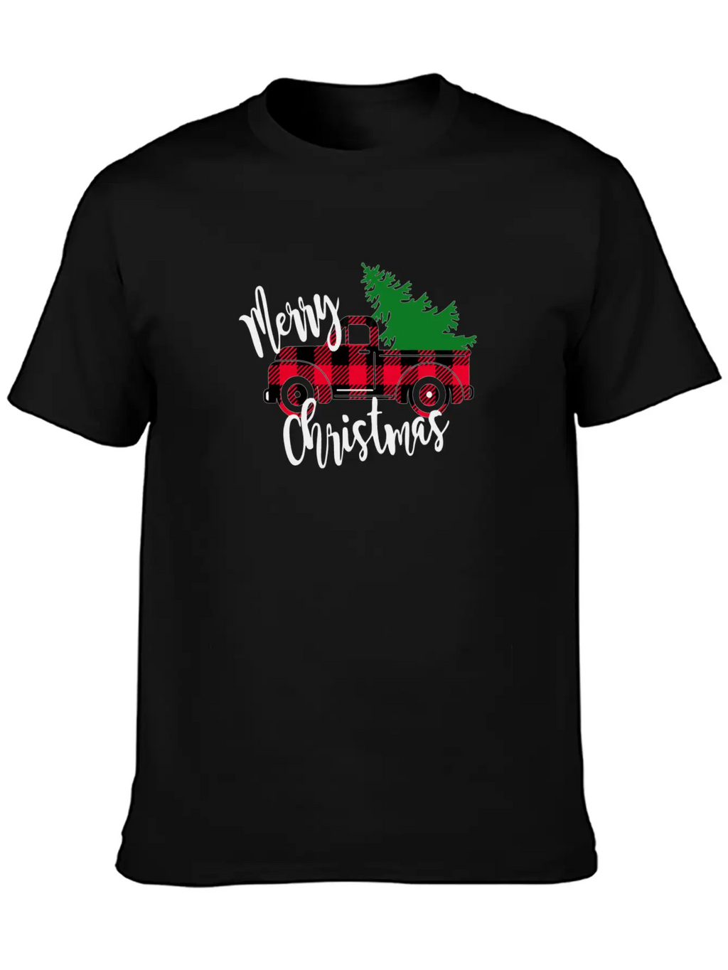 Buffalo Plaid Red Truck Christmas Tree Vintage Classic Fit Graphic Tee For Daily Comfort – Unisex Cotton Shirt