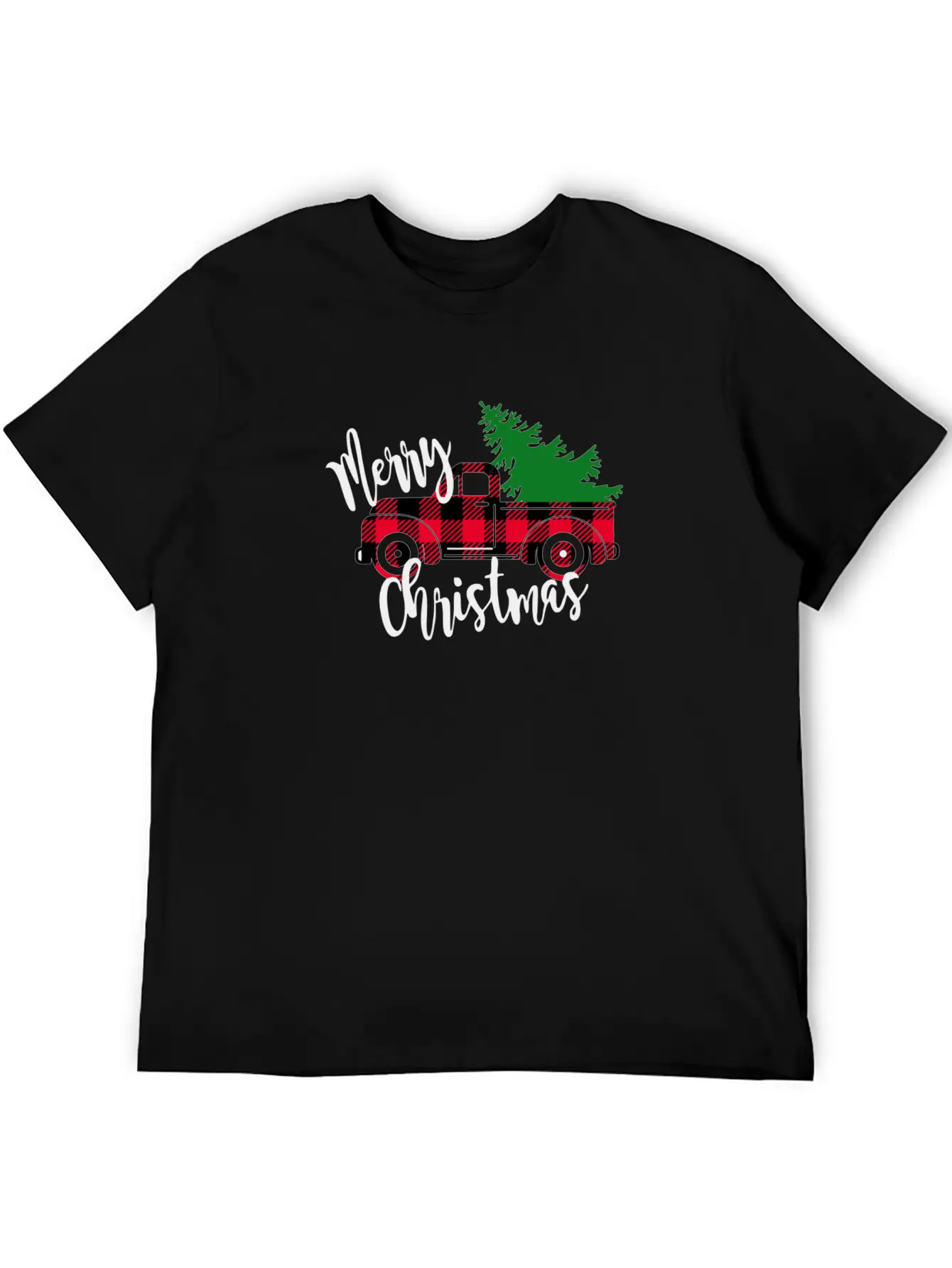 Buffalo Plaid Red Truck Christmas Tree Vintage Classic Fit Graphic Tee For Daily Comfort – Unisex Cotton Shirt