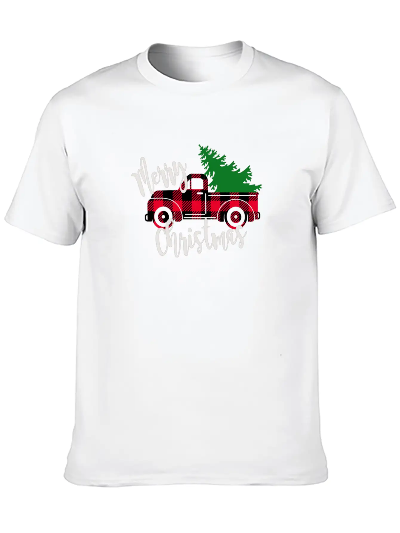 Buffalo Plaid Red Truck Christmas Tree Vintage Classic Fit Graphic Tee For Daily Comfort – Unisex Cotton Shirt