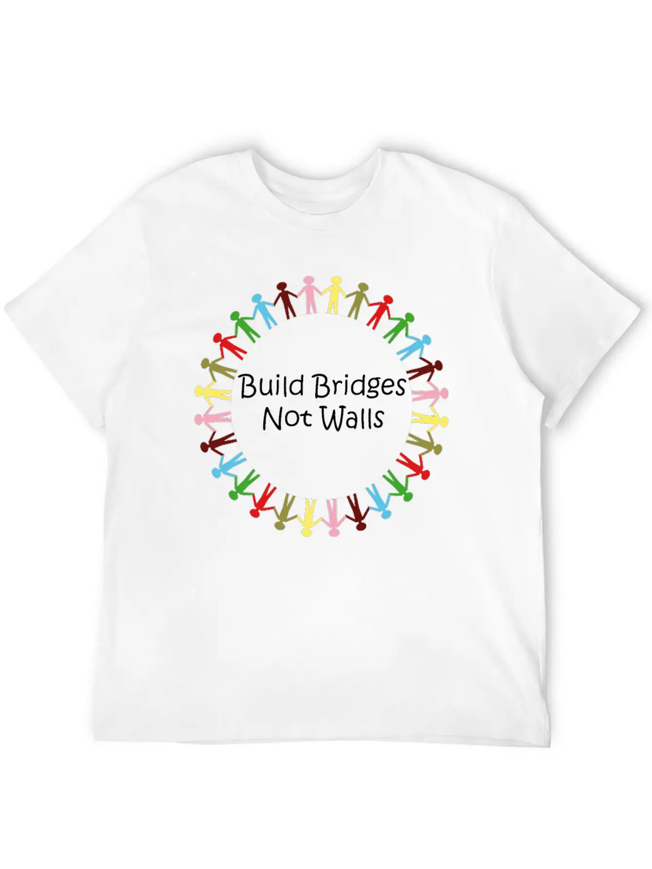 Build Bridges Not Walls Unisex Short Sleeve Soft Cotton T-Shirt – Casual Everyday Wear