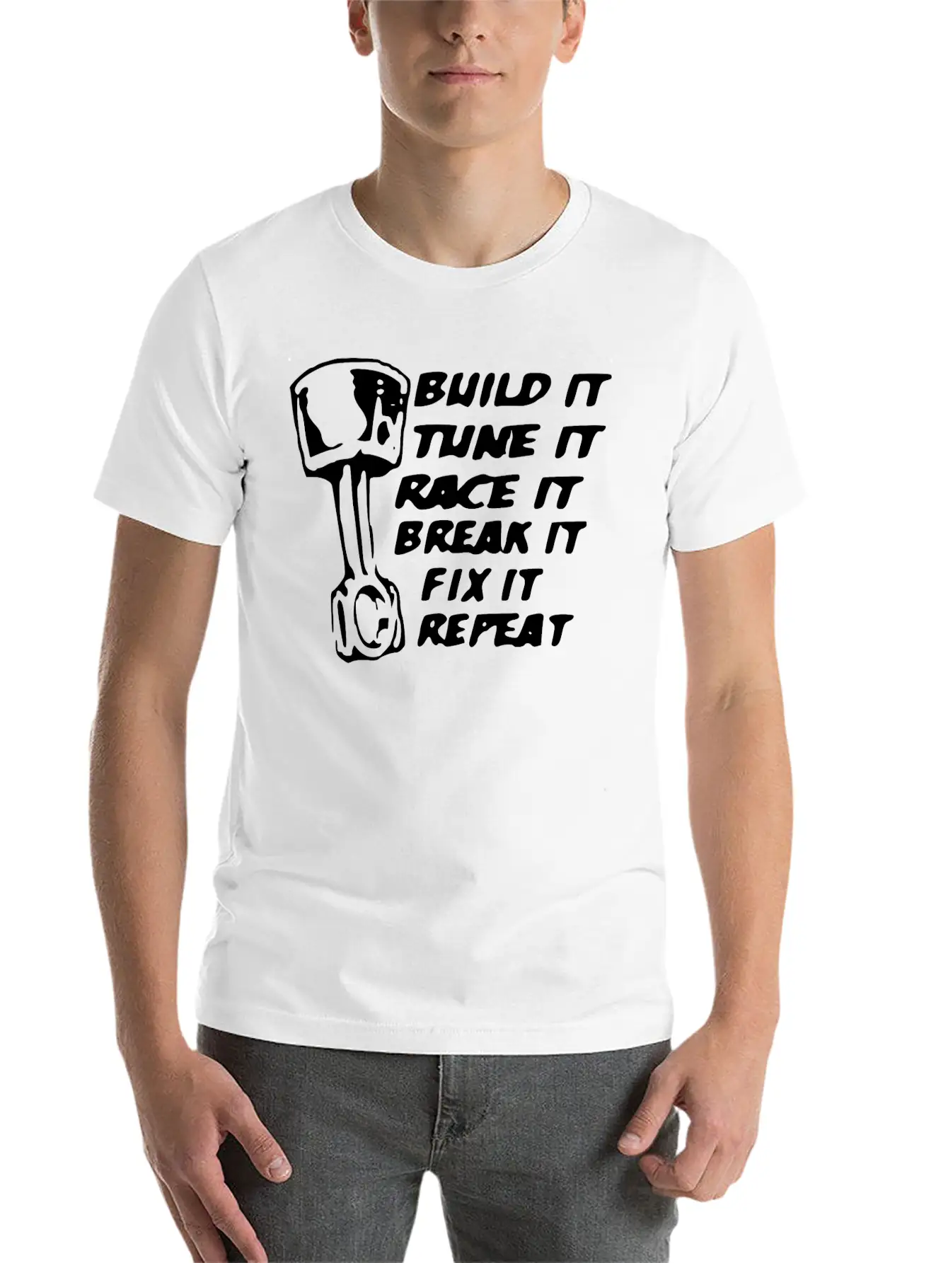 Build It Tune It Race It Break It Race Car Gift Unisex Casual T-Shirt – Clean Design For Daily Comfort