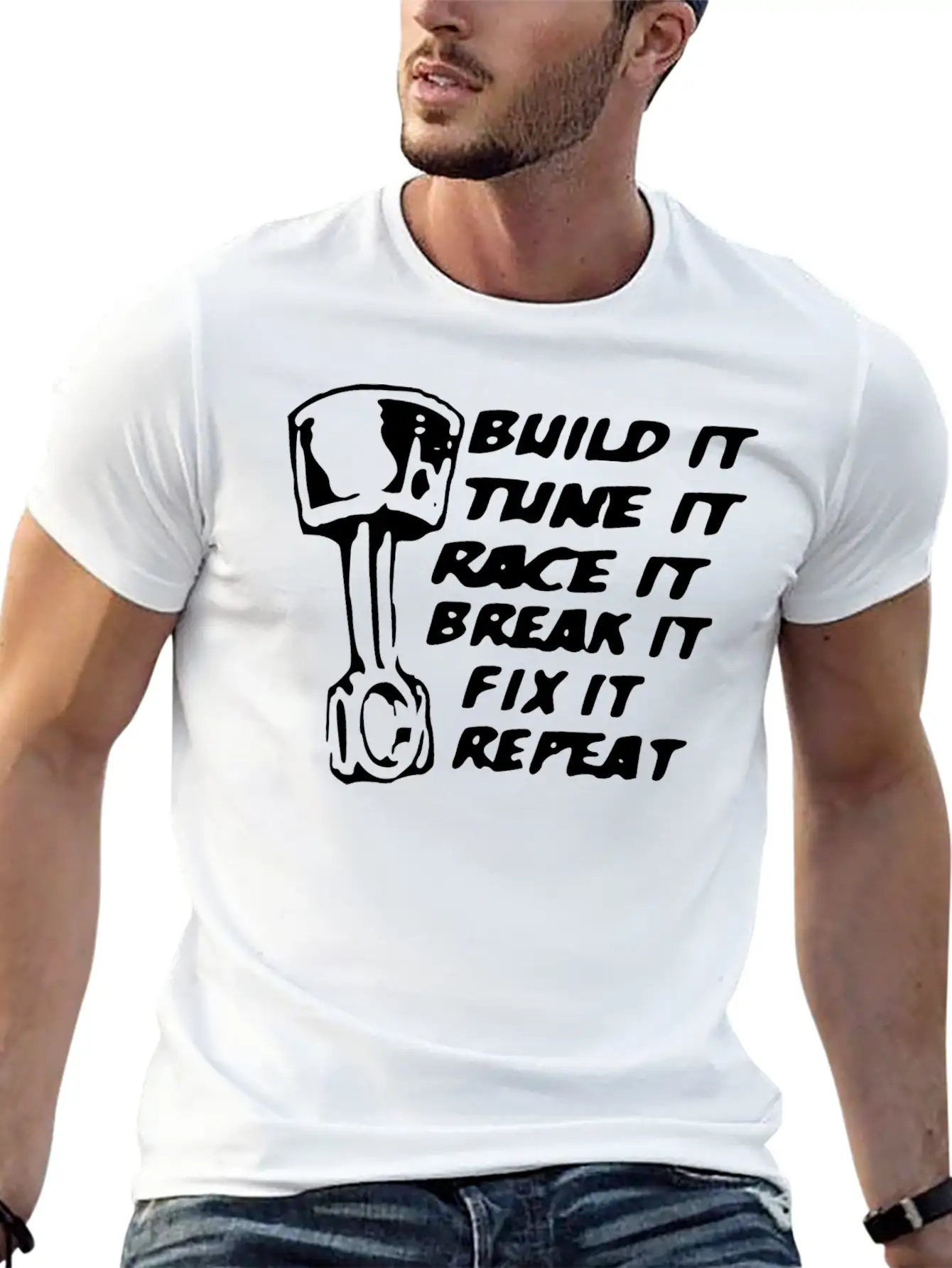 Build It Tune It Race It Break It Race Car Gift Unisex Casual T-Shirt – Clean Design For Daily Comfort