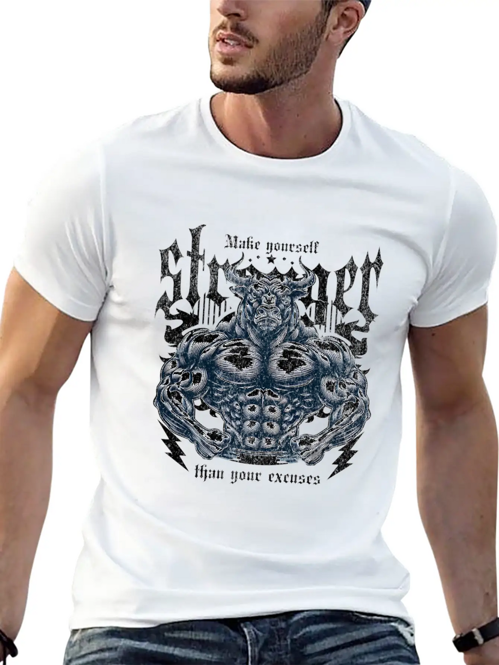 Bull Bodybuilding Make Yourself Stronge Unisex Casual T-Shirt – Clean Design For Daily Comfort