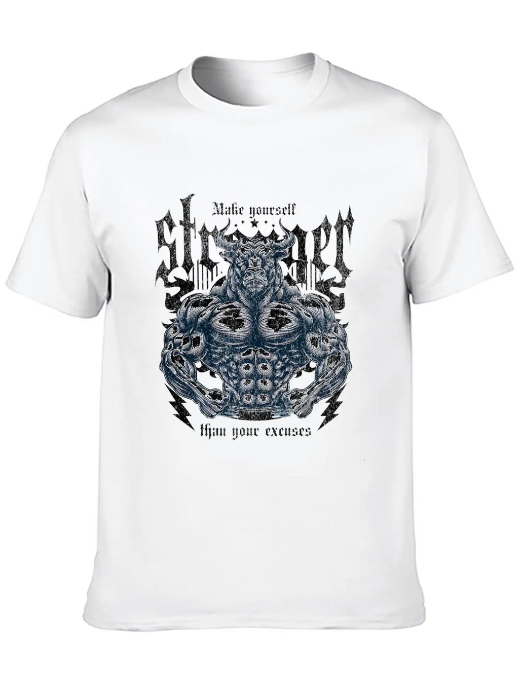 Bull Bodybuilding Make Yourself Stronge Unisex Casual T-Shirt – Clean Design For Daily Comfort