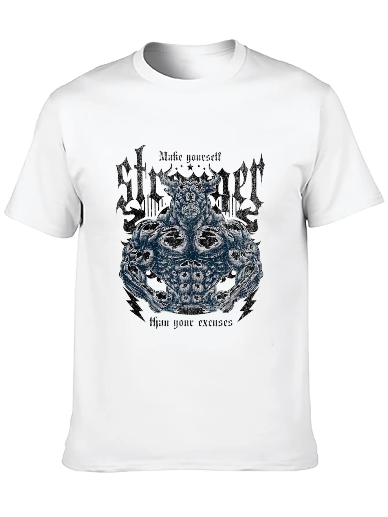 Bull Bodybuilding Make Yourself Stronge Unisex Casual T-Shirt – Clean Design For Daily Comfort