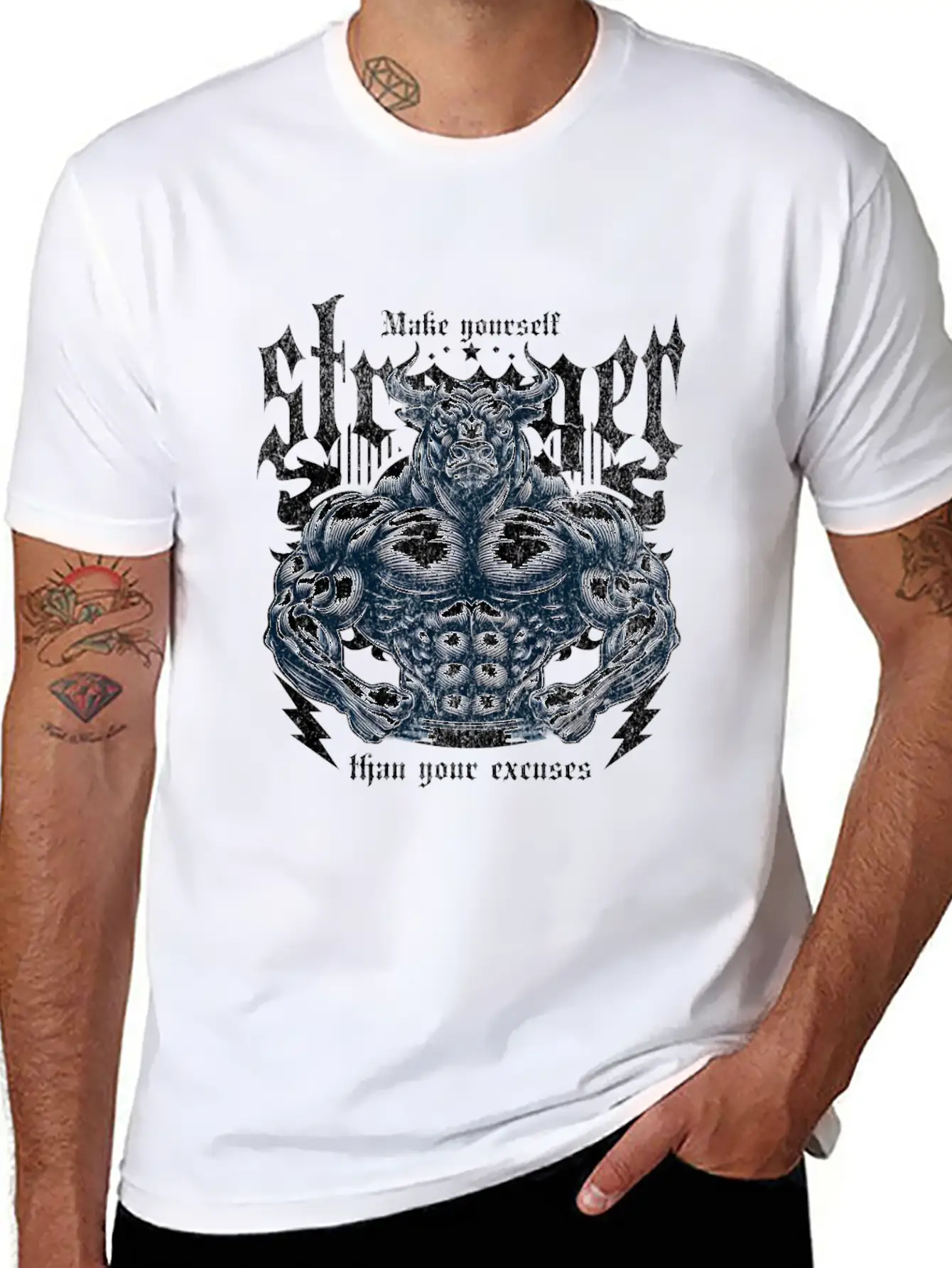 Bull Bodybuilding Make Yourself Stronge Unisex Casual T-Shirt – Clean Design For Daily Comfort