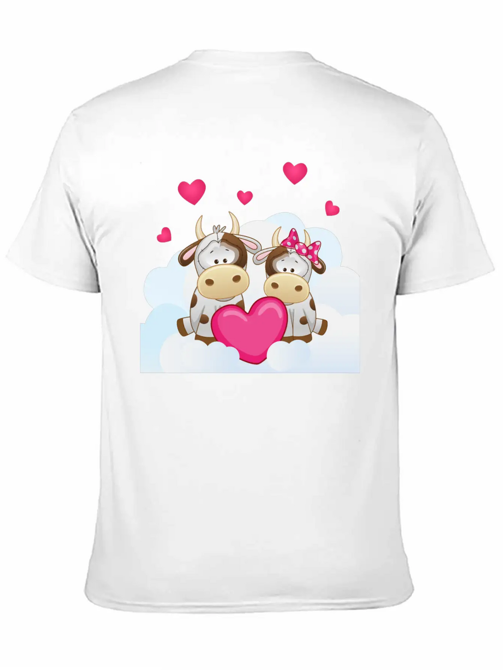 Bull Cow Love Cloud Heart Animals Breathable Soft Cotton T-Shirt – Timeless Casual Look
