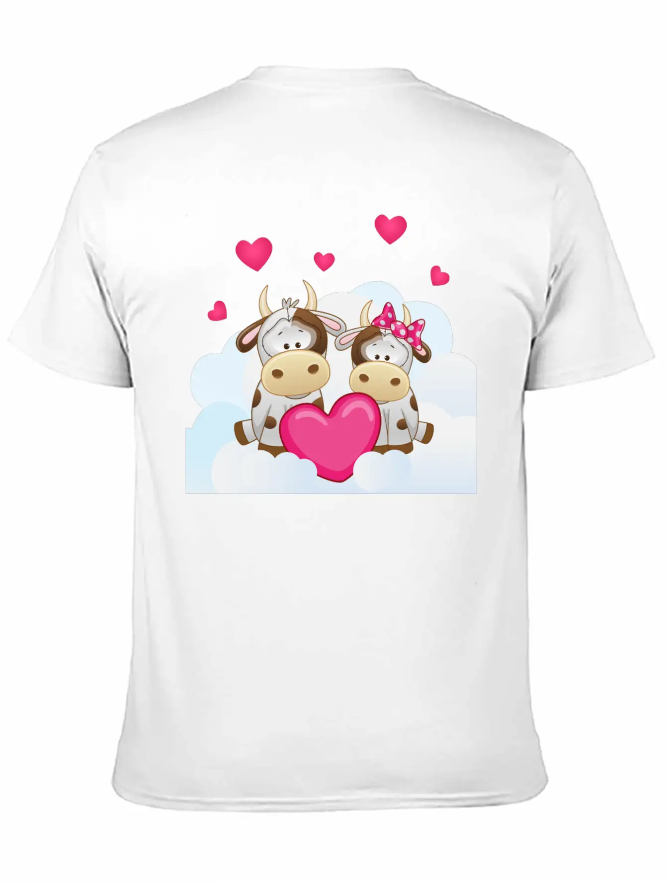 Bull Cow Love Cloud Heart Animals Breathable Soft Cotton T-Shirt – Timeless Casual Look