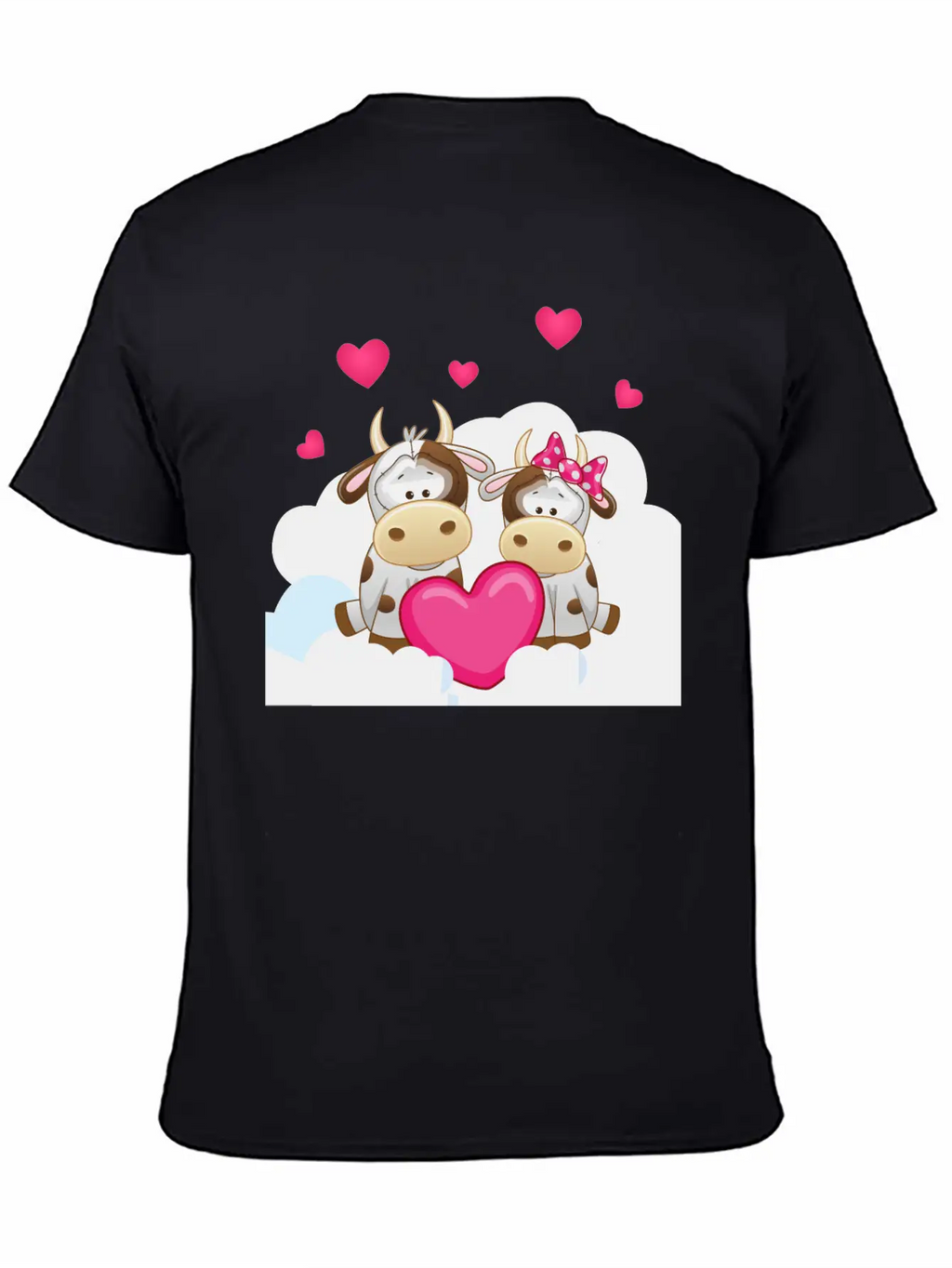 Bull Cow Love Cloud Heart Animals Breathable Soft Cotton T-Shirt – Timeless Casual Look
