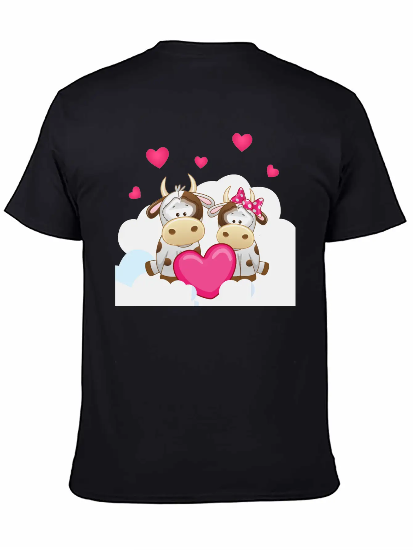 Bull Cow Love Cloud Heart Animals Breathable Soft Cotton T-Shirt – Timeless Casual Look