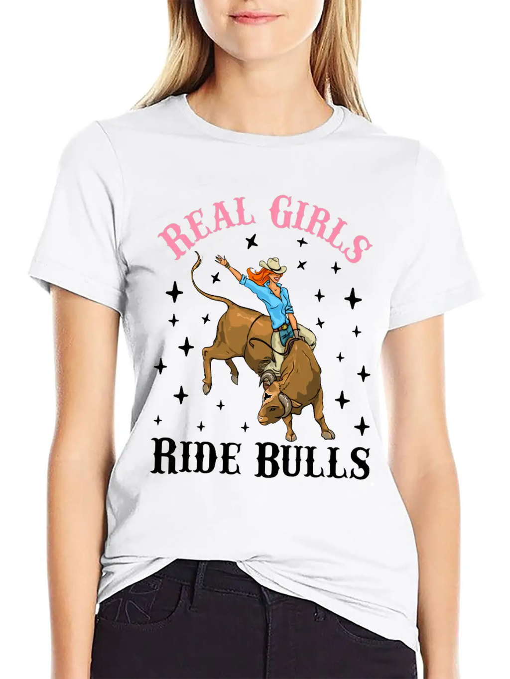Bull Rider Cowgirl Bull Riding Casual Graphic T-Shirt – Simple And Comfortable Daily Wear