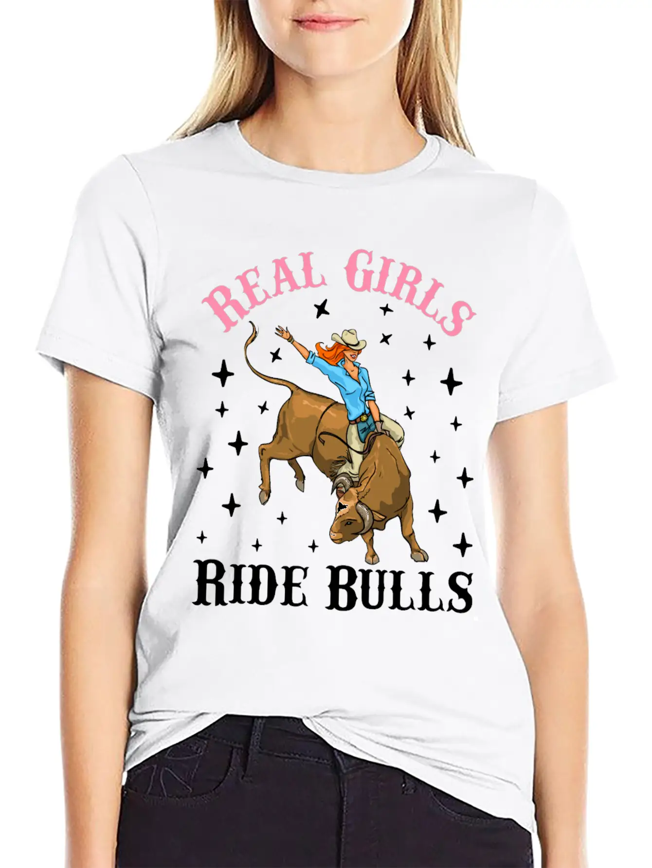 Bull Rider Cowgirl Bull Riding Casual Graphic T-Shirt – Simple And Comfortable Daily Wear