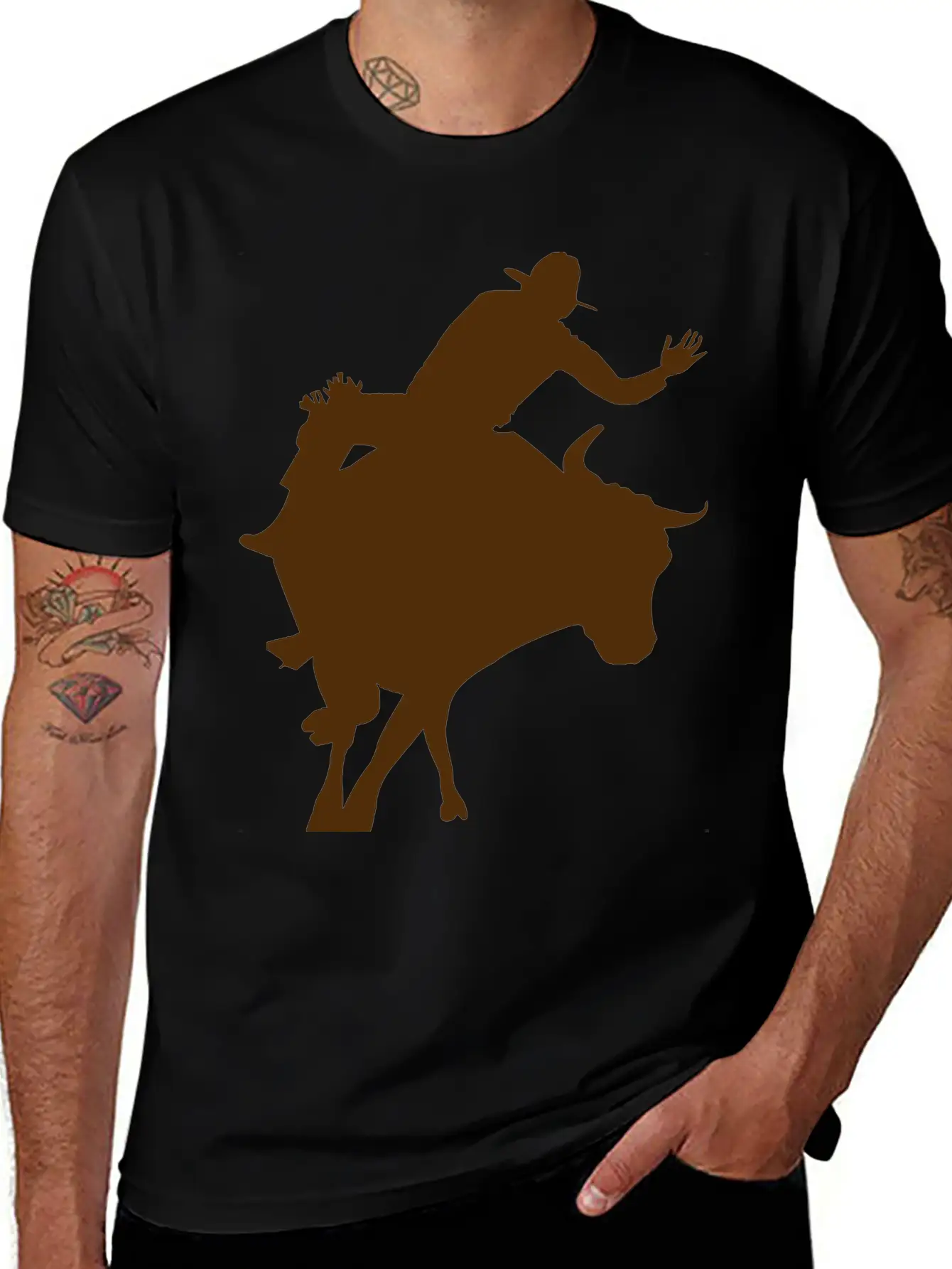 Bull Riding 2 Unisex Short Sleeve Soft Cotton T-Shirt – Casual Everyday Wear