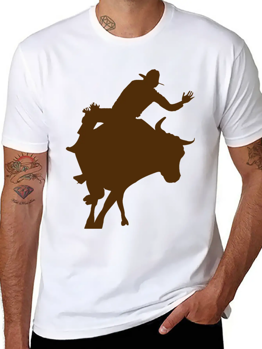 Bull Riding 2 Unisex Short Sleeve Soft Cotton T-Shirt – Casual Everyday Wear