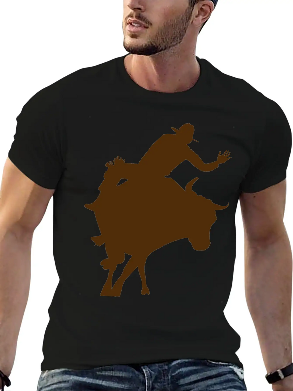 Bull Riding 2 Unisex Short Sleeve Soft Cotton T-Shirt – Casual Everyday Wear