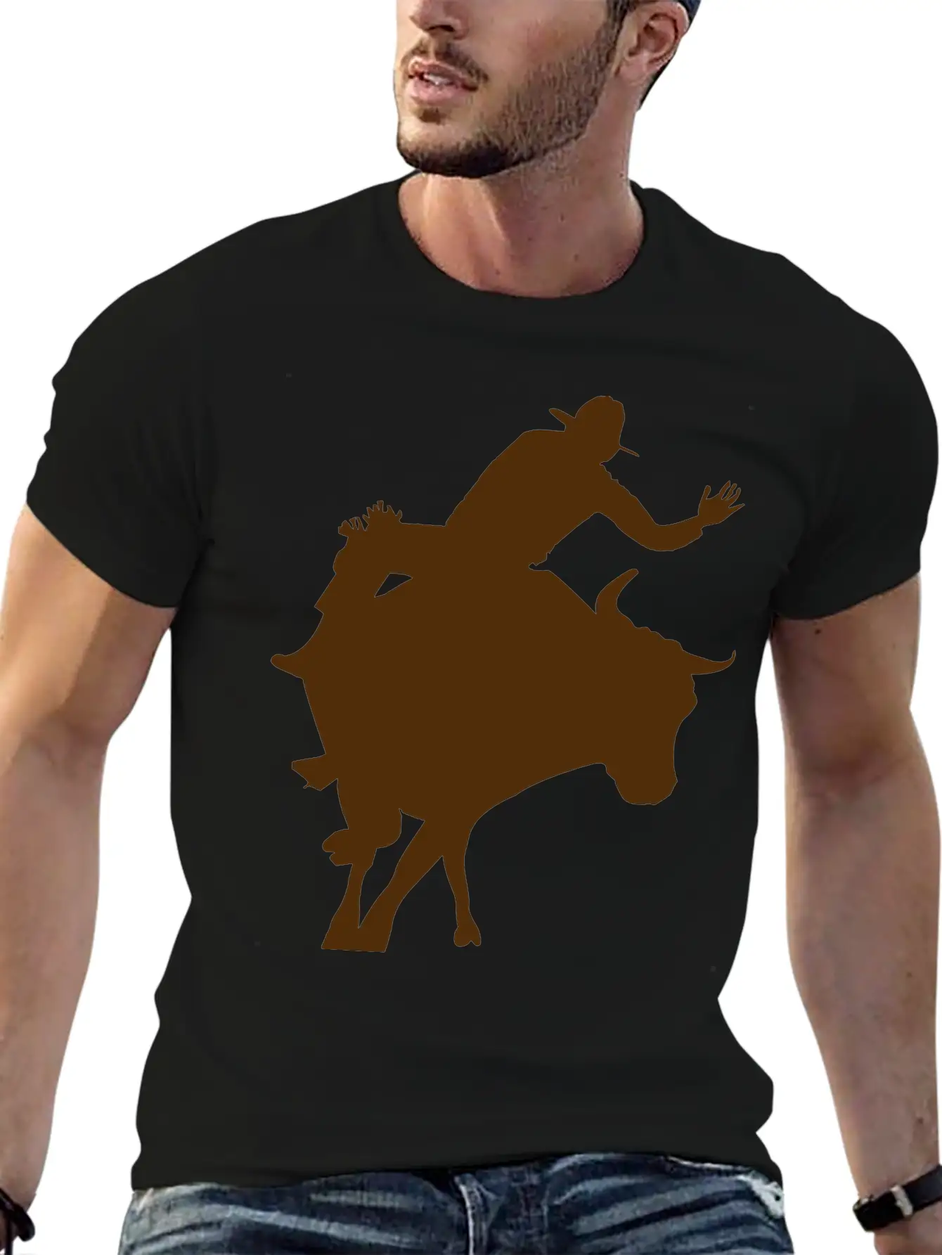 Bull Riding 2 Unisex Short Sleeve Soft Cotton T-Shirt – Casual Everyday Wear