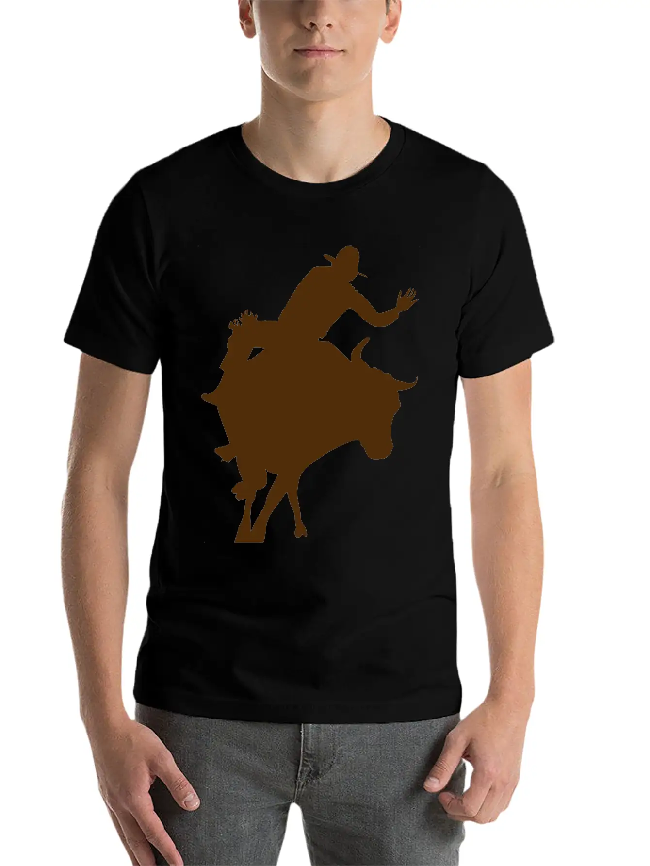 Bull Riding 2 Unisex Short Sleeve Soft Cotton T-Shirt – Casual Everyday Wear