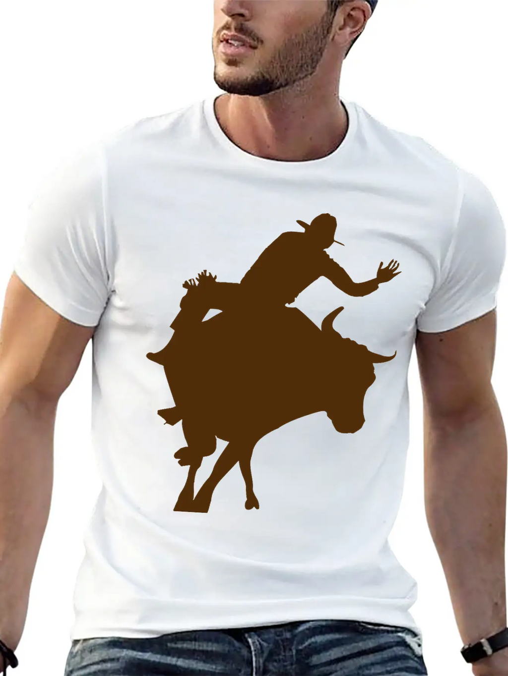 Bull Riding 2 Unisex Short Sleeve Soft Cotton T-Shirt – Casual Everyday Wear