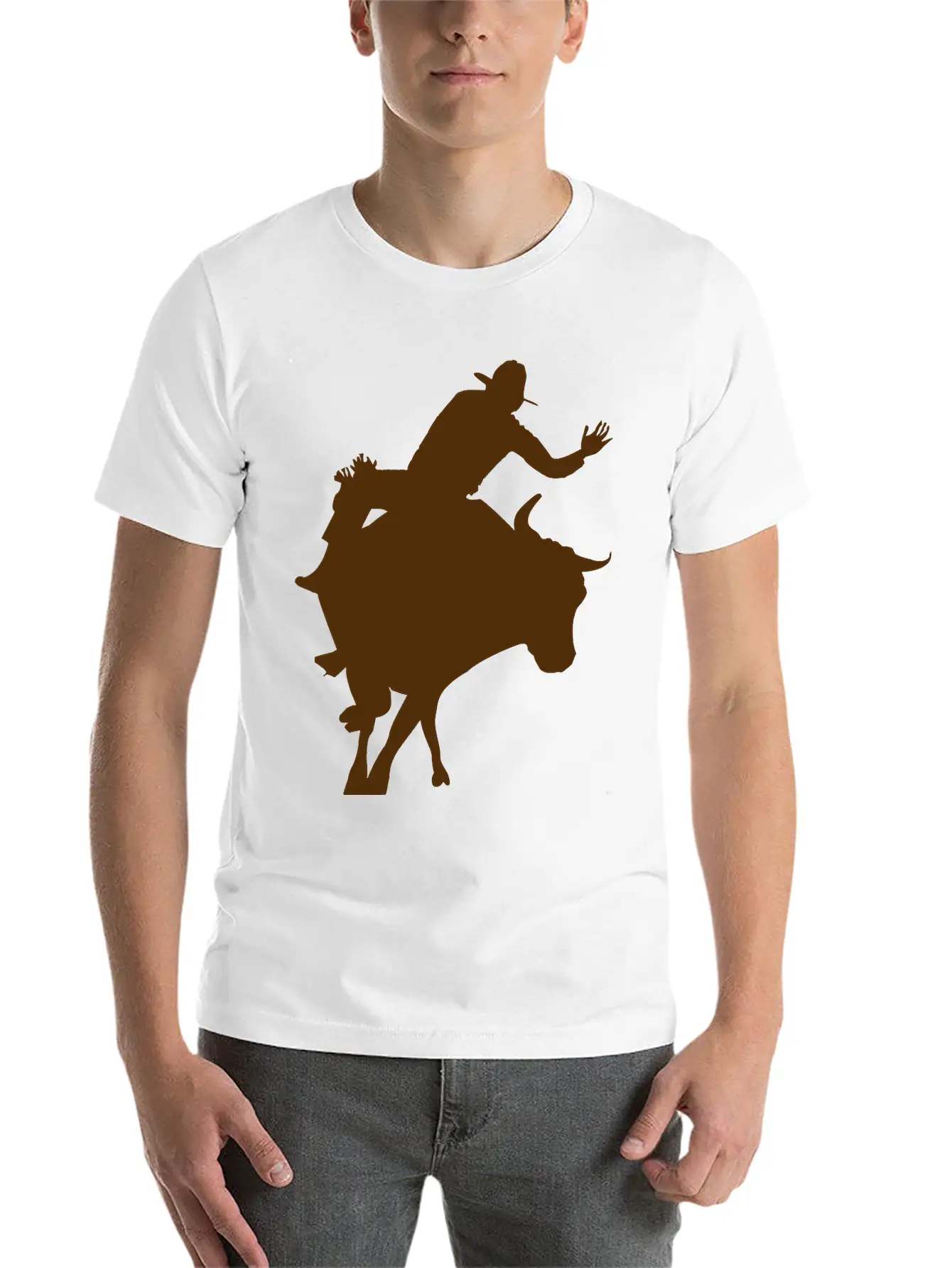 Bull Riding 2 Unisex Short Sleeve Soft Cotton T-Shirt – Casual Everyday Wear