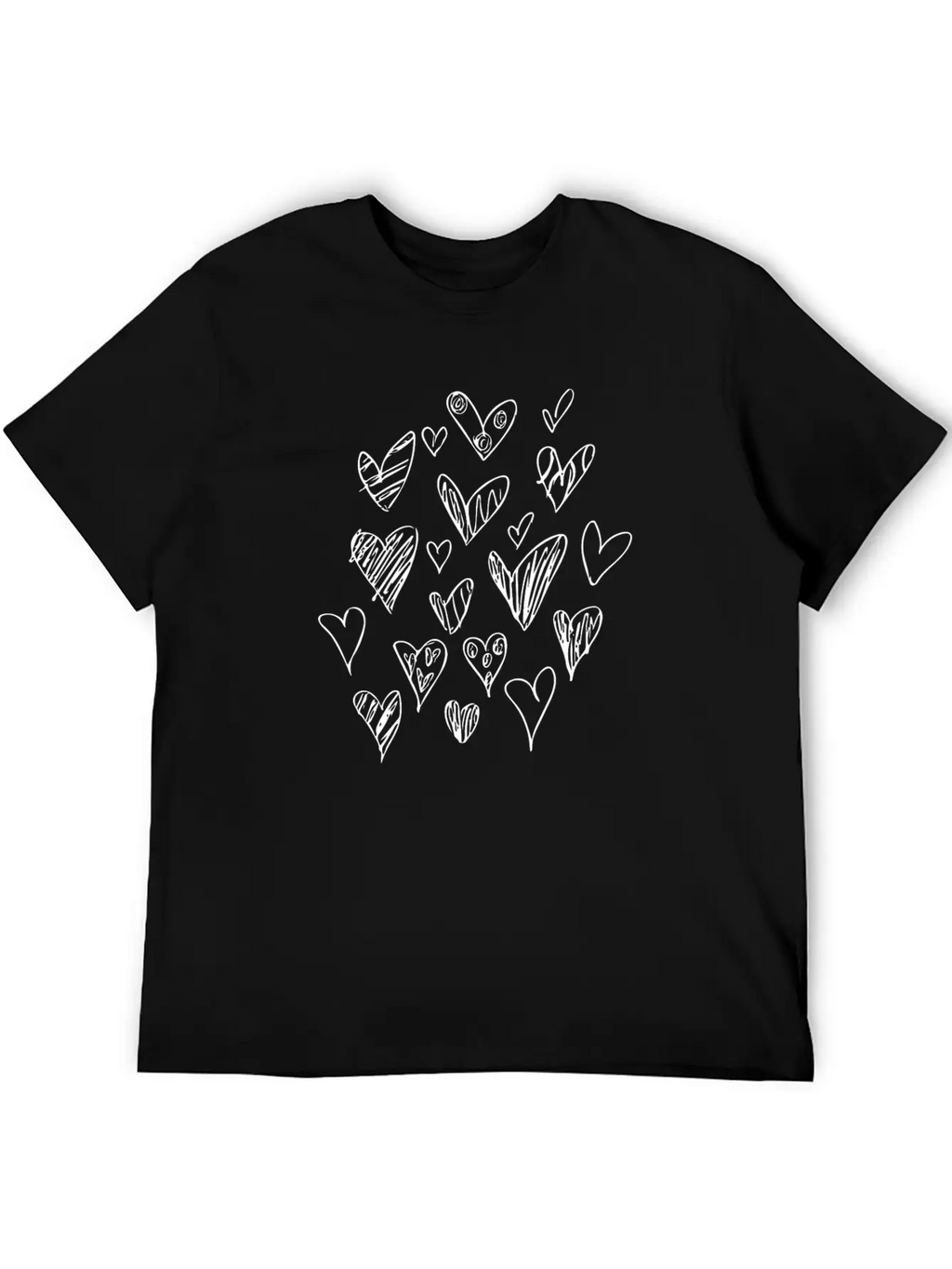 Bunch Of Hearts (White) Breathable Soft Cotton T-Shirt – Timeless Casual Look
