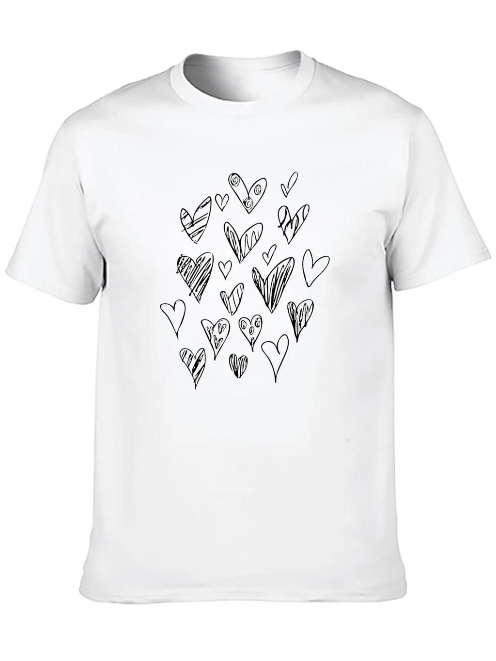 Bunch Of Hearts (White) Breathable Soft Cotton T-Shirt – Timeless Casual Look
