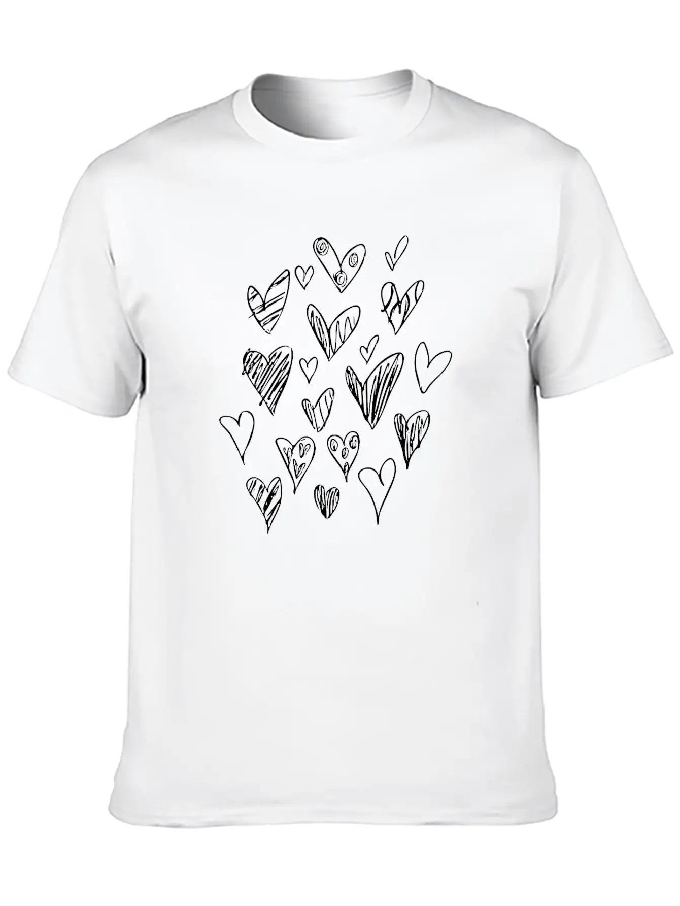 Bunch Of Hearts (White) Breathable Soft Cotton T-Shirt – Timeless Casual Look