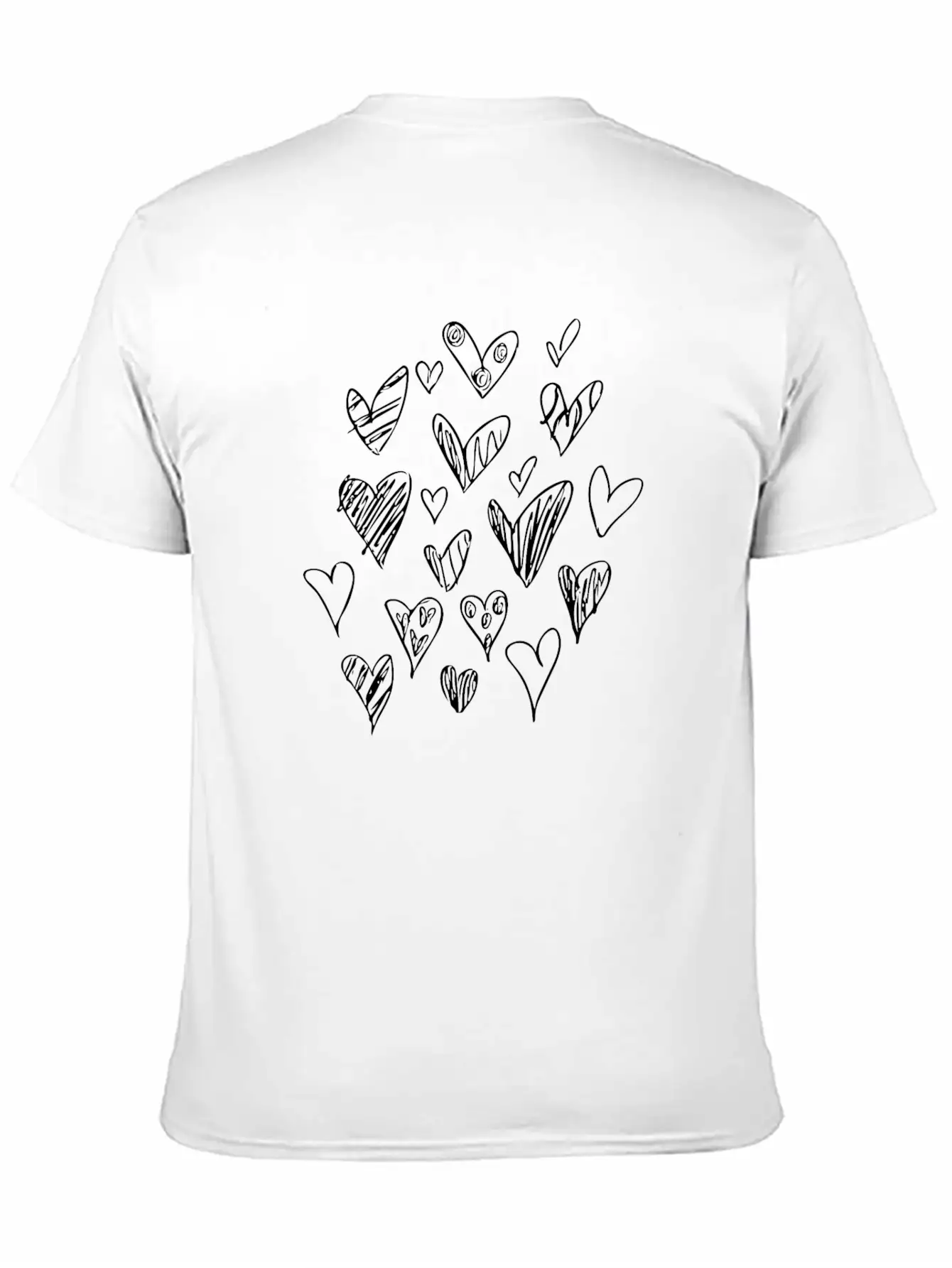 Bunch Of Hearts (White) Breathable Soft Cotton T-Shirt – Timeless Casual Look