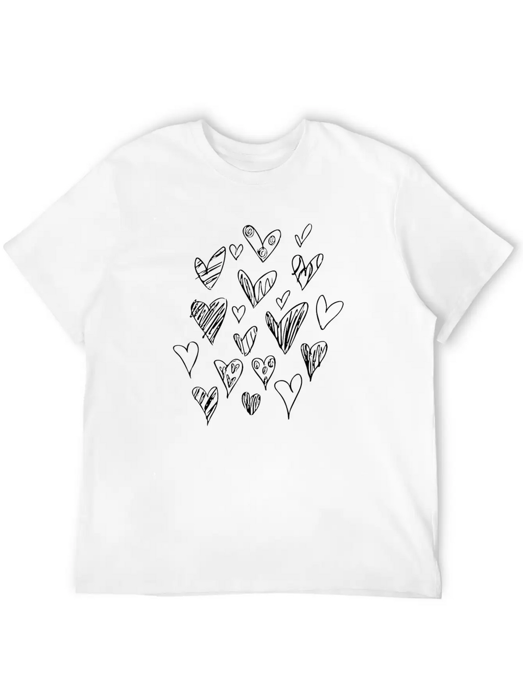Bunch Of Hearts (White) Breathable Soft Cotton T-Shirt – Timeless Casual Look