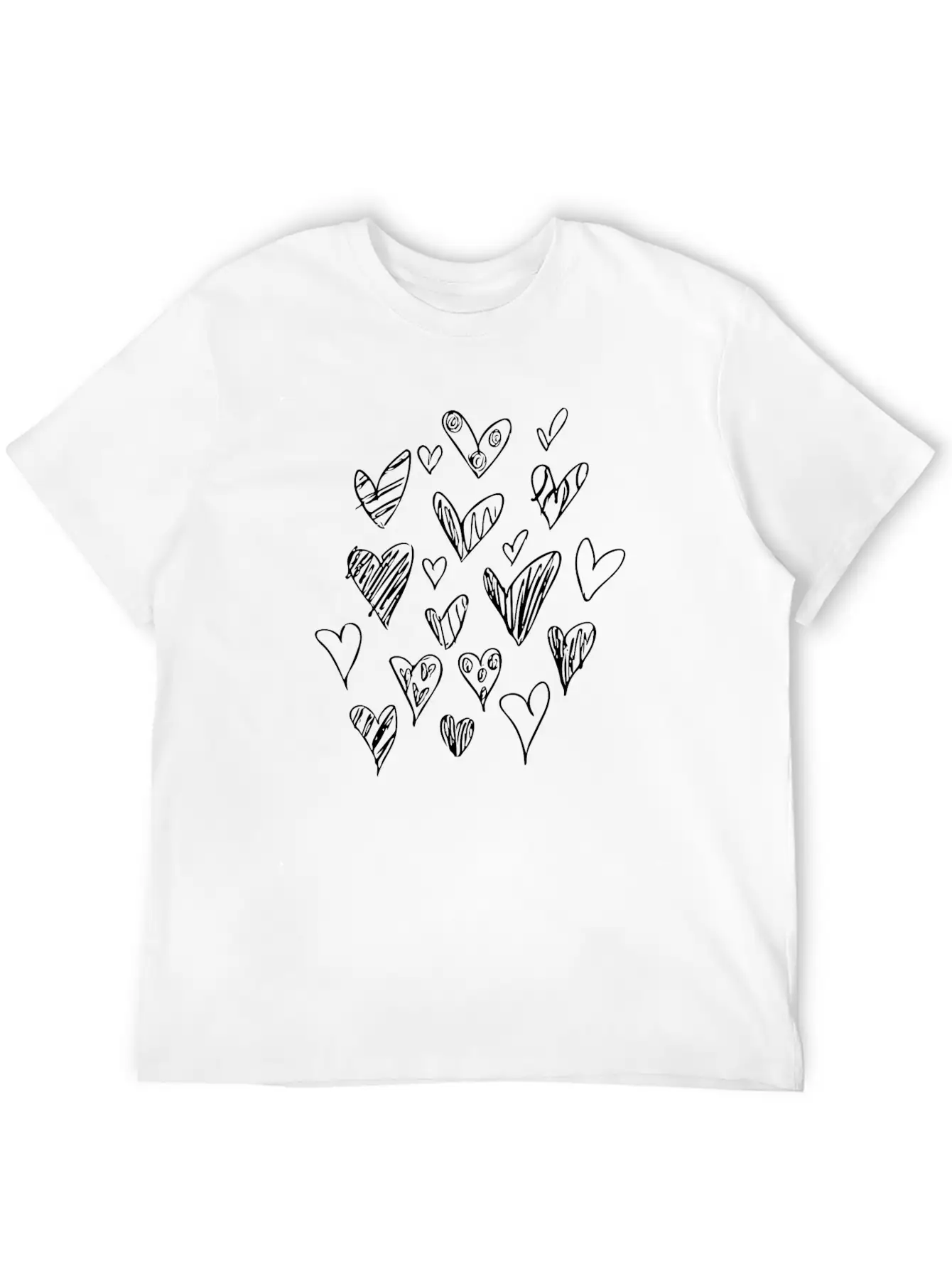 Bunch Of Hearts (White) Breathable Soft Cotton T-Shirt – Timeless Casual Look