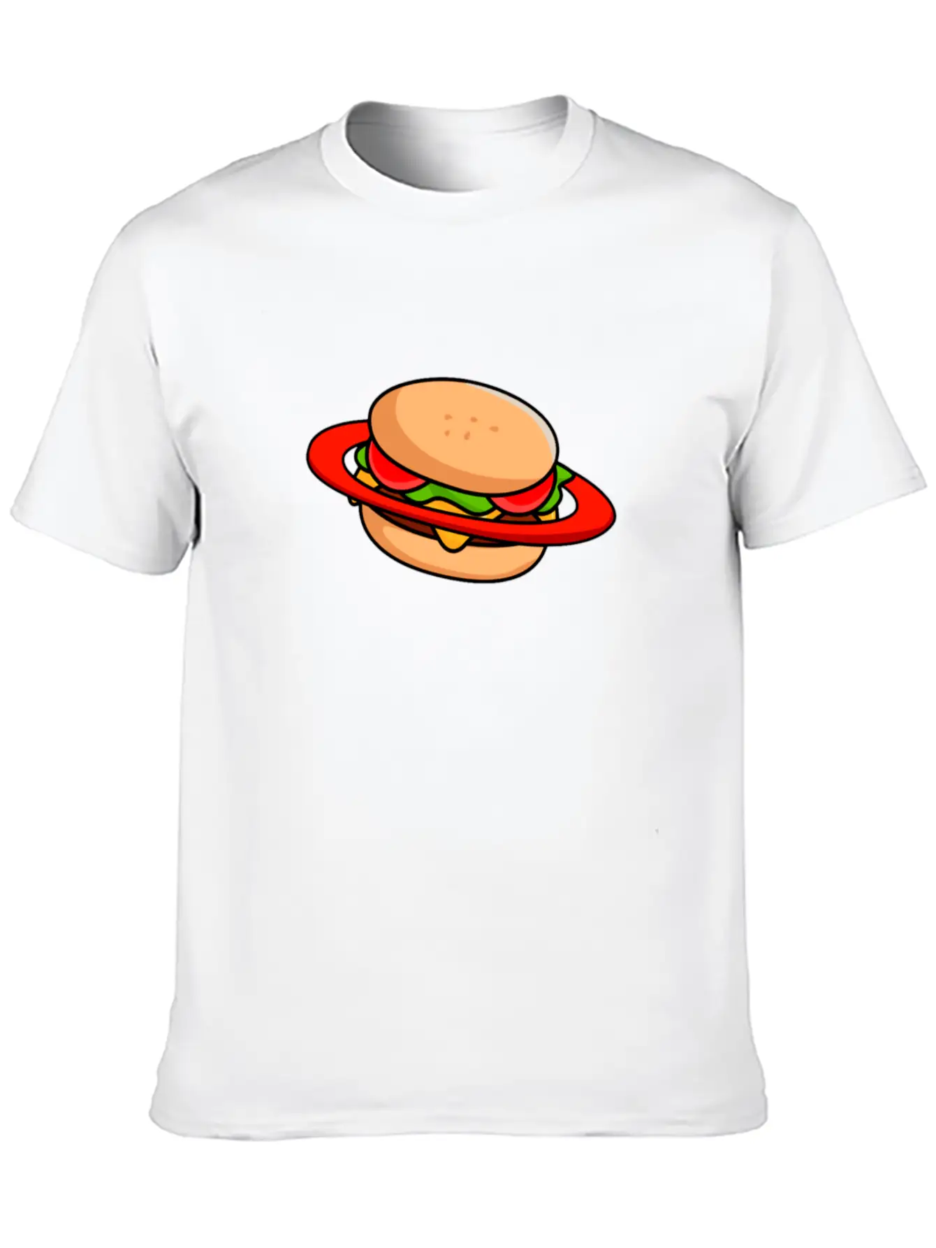 Burger Galaxy Unisex Short Sleeve Soft Cotton T-Shirt – Casual Everyday Wear