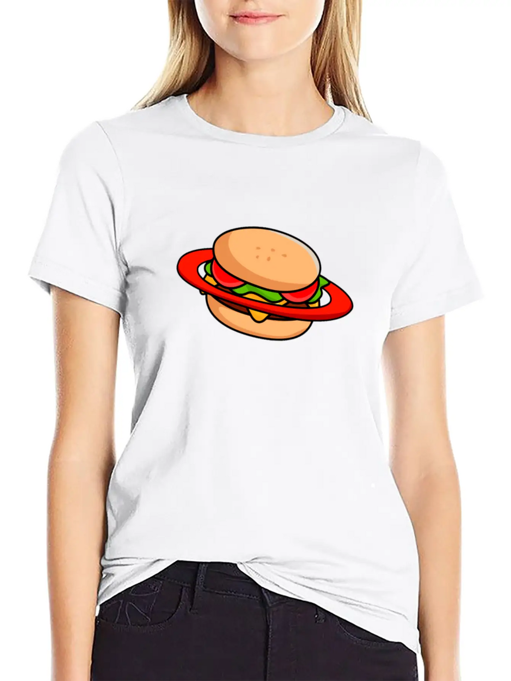 Burger Galaxy Unisex Short Sleeve Soft Cotton T-Shirt – Casual Everyday Wear