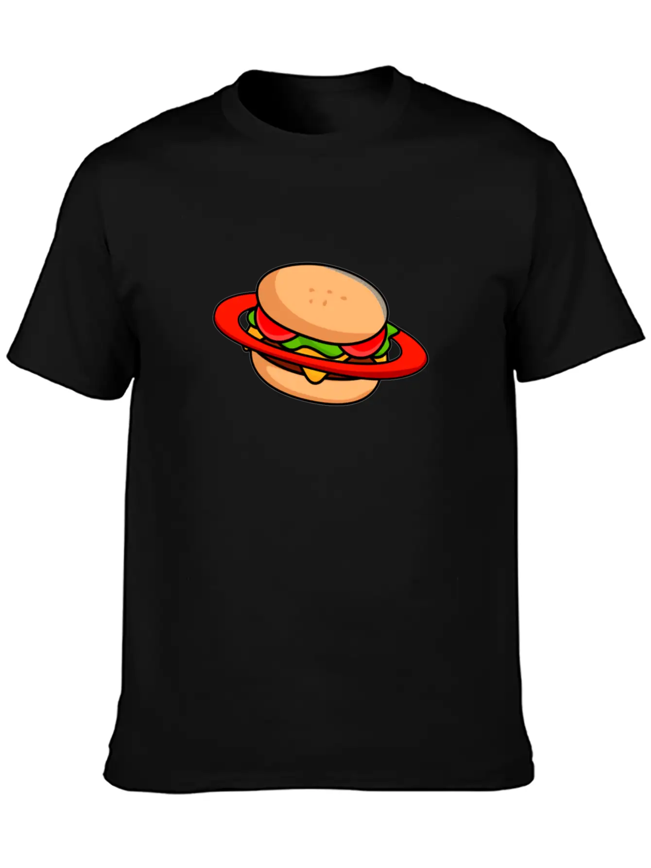 Burger Galaxy Unisex Short Sleeve Soft Cotton T-Shirt – Casual Everyday Wear