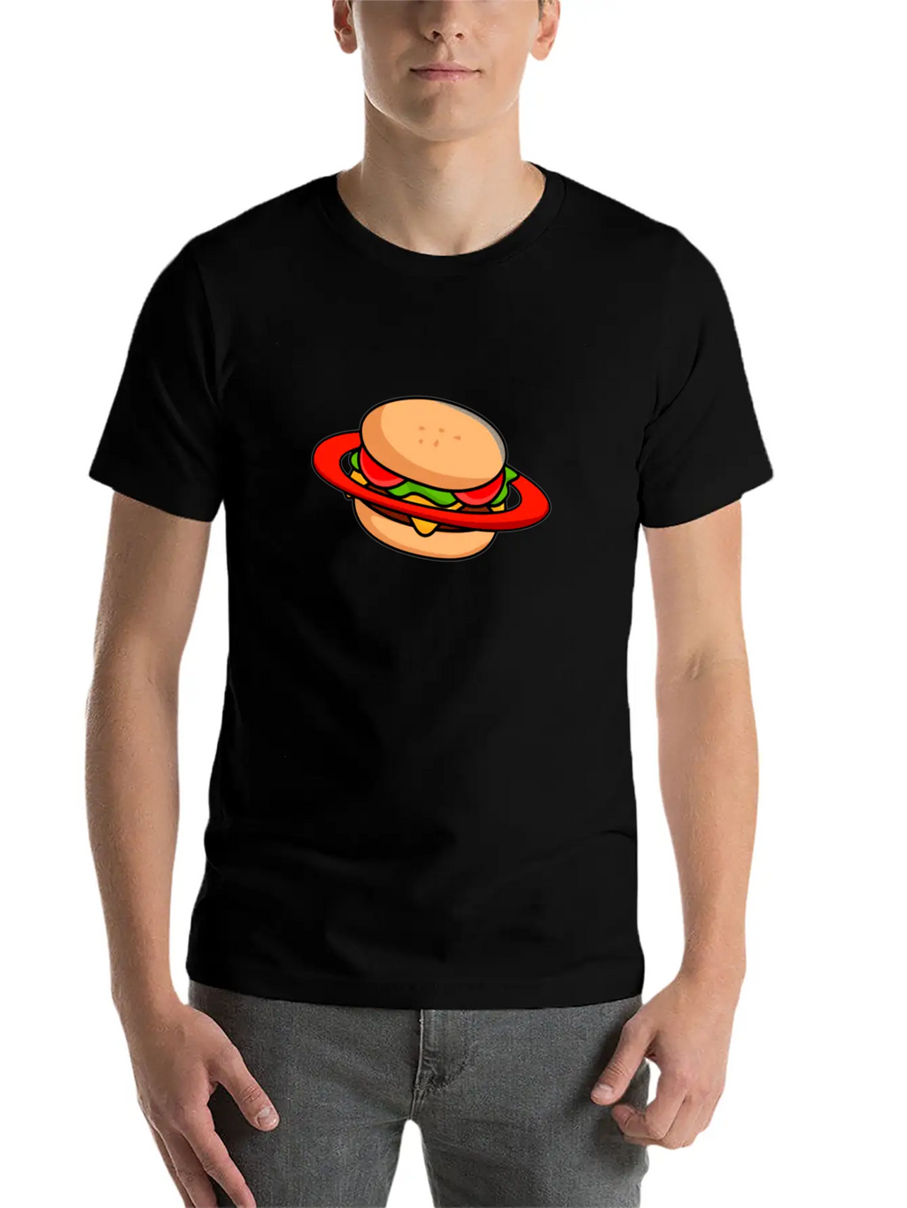 Burger Galaxy Unisex Short Sleeve Soft Cotton T-Shirt – Casual Everyday Wear