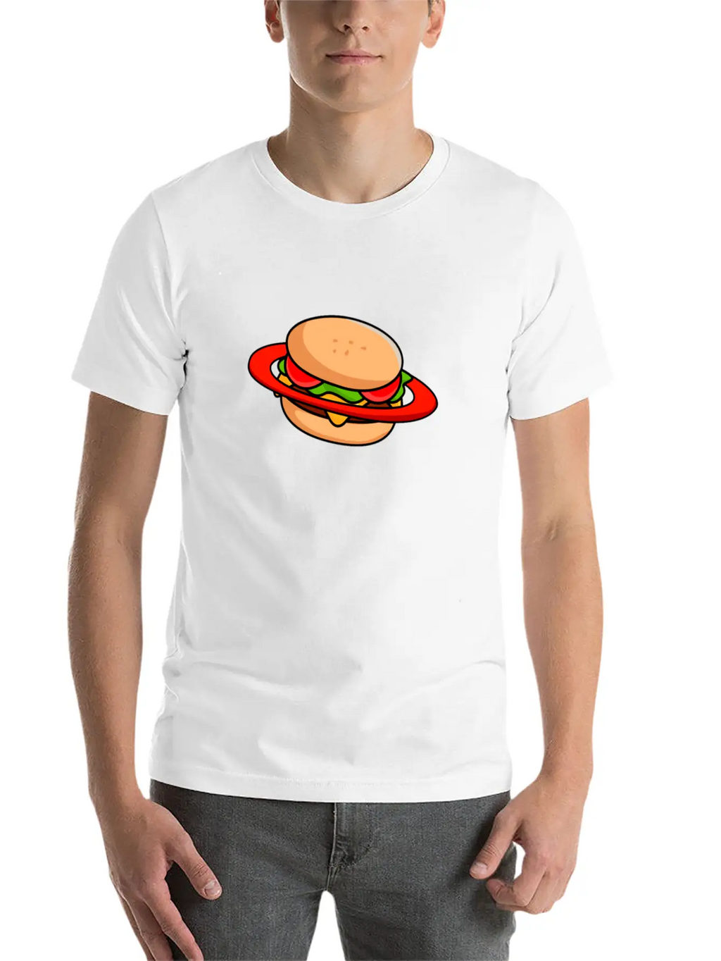 Burger Galaxy Unisex Short Sleeve Soft Cotton T-Shirt – Casual Everyday Wear