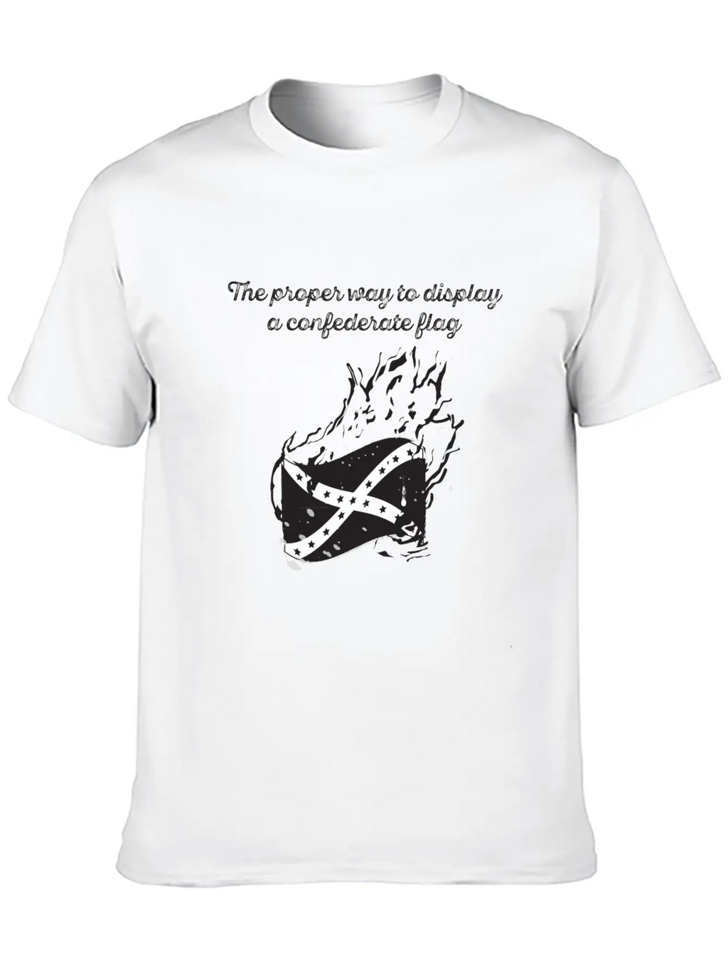 Burn The Confederate Flag Essential Cotton Tee For Daily Outfits – Unisex Style