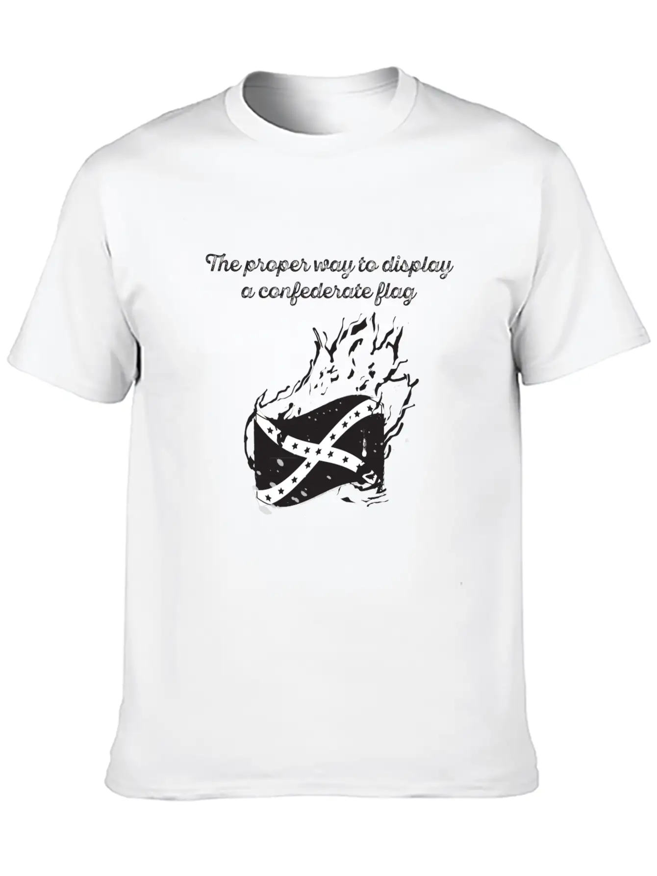 Burn The Confederate Flag Essential Cotton Tee For Daily Outfits – Unisex Style