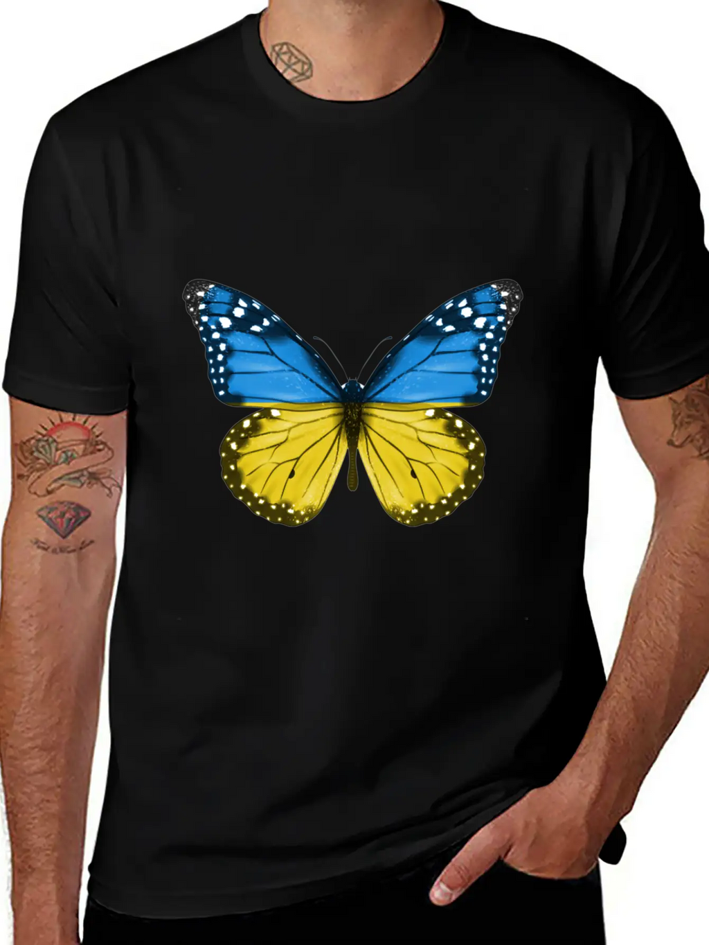 Butterfly Flag Of Ukraine Unisex Casual T-Shirt – Clean Design For Daily Comfort