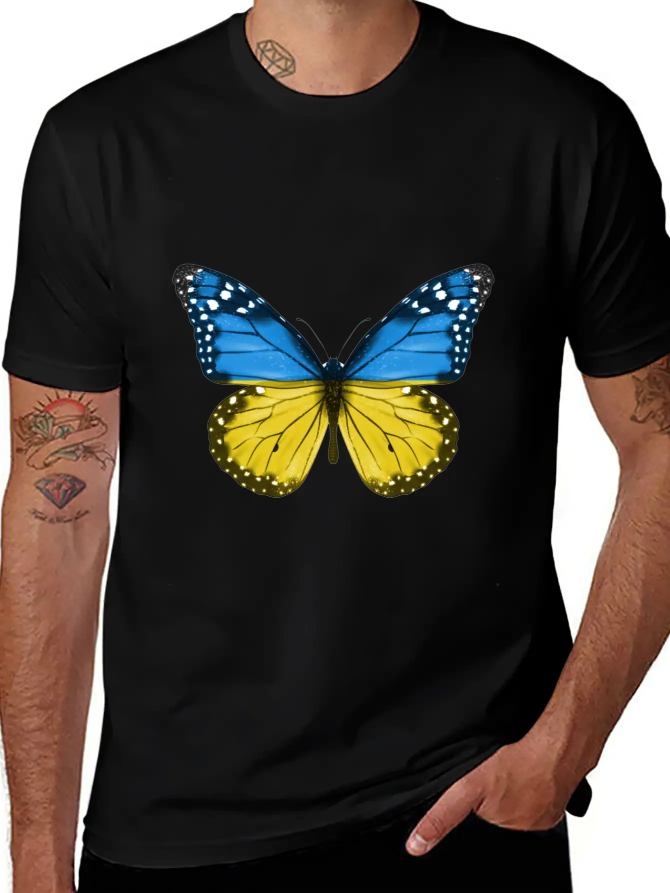 Butterfly Flag Of Ukraine Unisex Casual T-Shirt – Clean Design For Daily Comfort