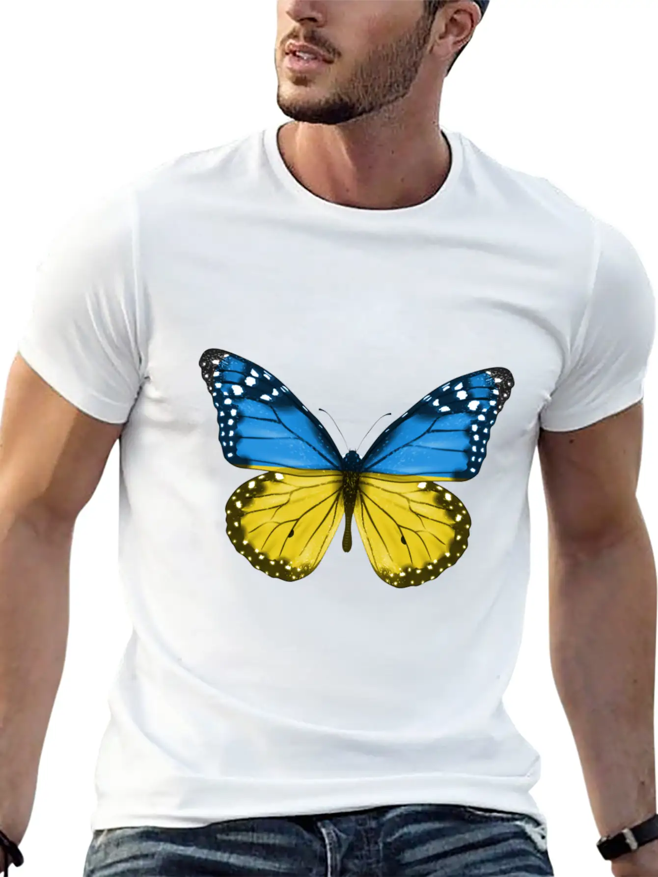 Butterfly Flag Of Ukraine Unisex Casual T-Shirt – Clean Design For Daily Comfort