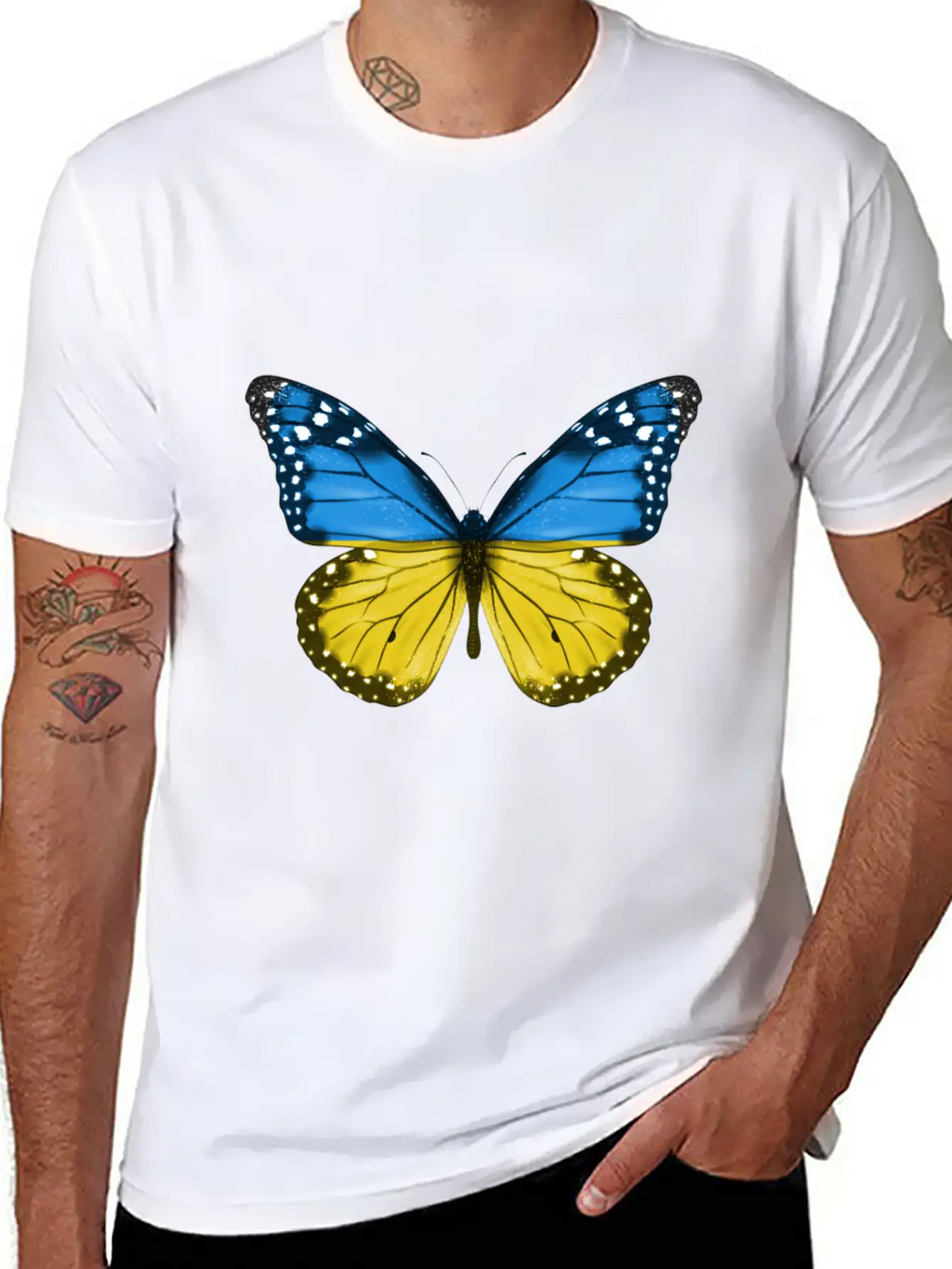 Butterfly Flag Of Ukraine Unisex Casual T-Shirt – Clean Design For Daily Comfort
