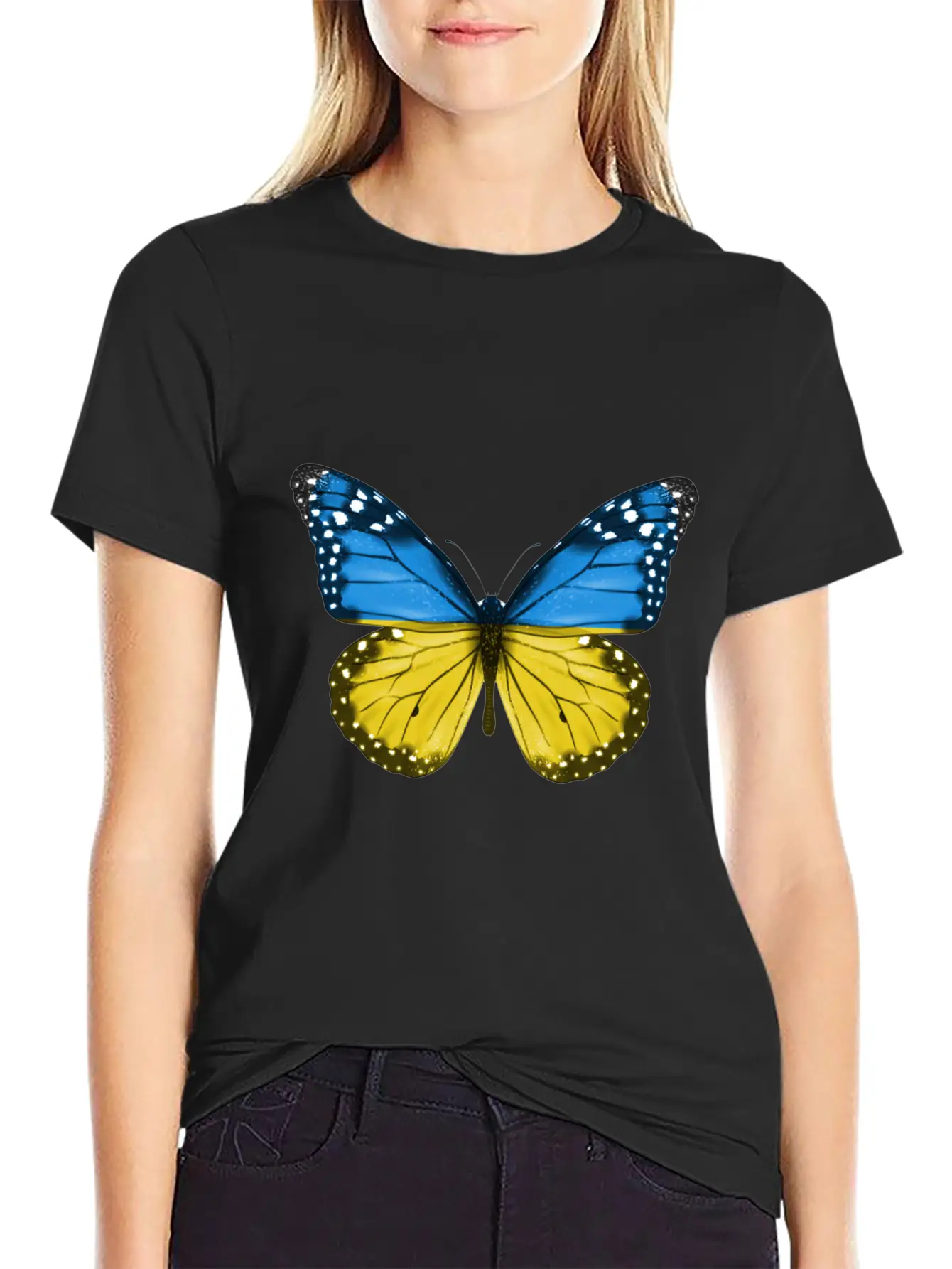 Butterfly Flag Of Ukraine Unisex Casual T-Shirt – Clean Design For Daily Comfort