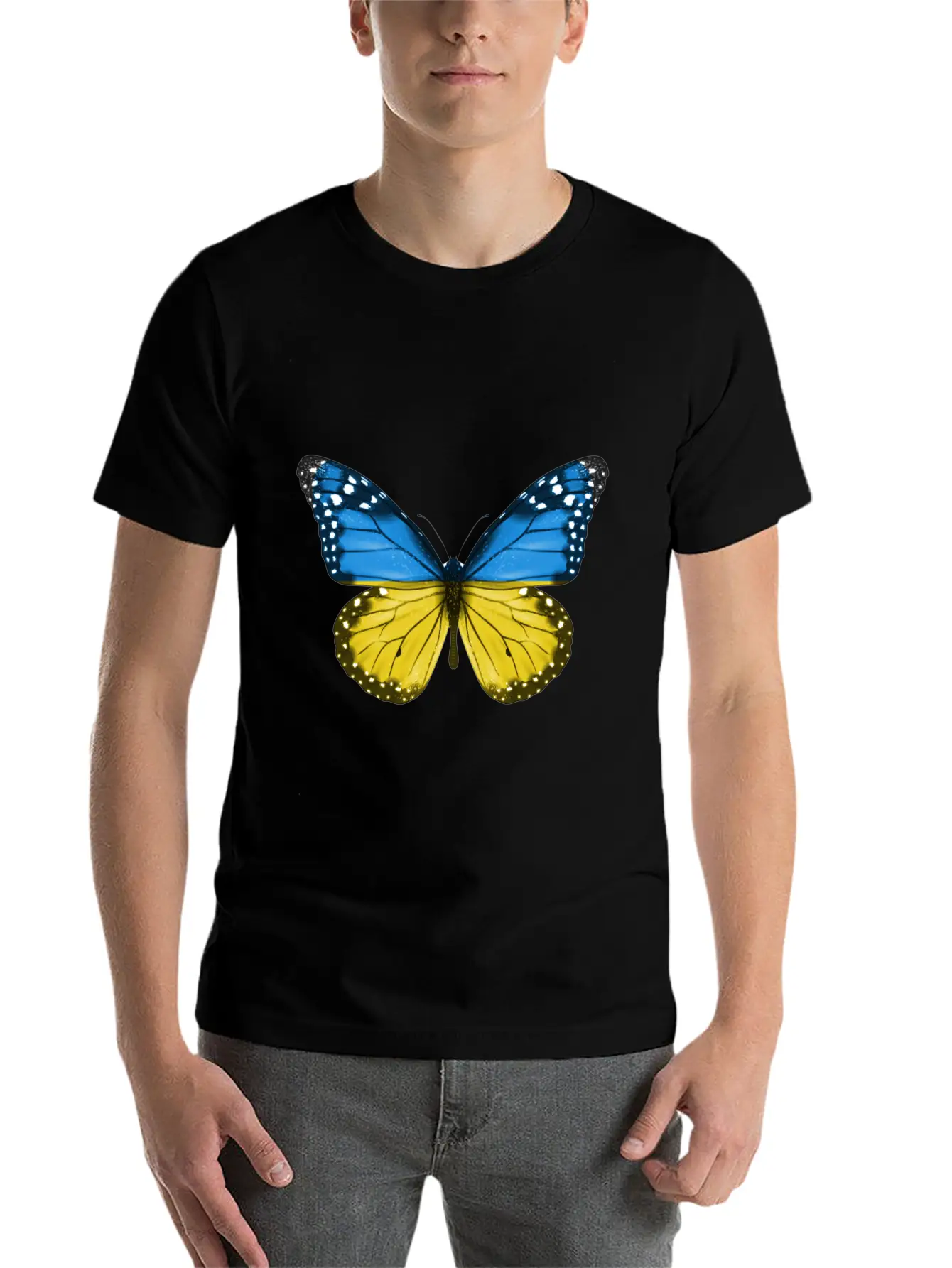 Butterfly Flag Of Ukraine Unisex Casual T-Shirt – Clean Design For Daily Comfort